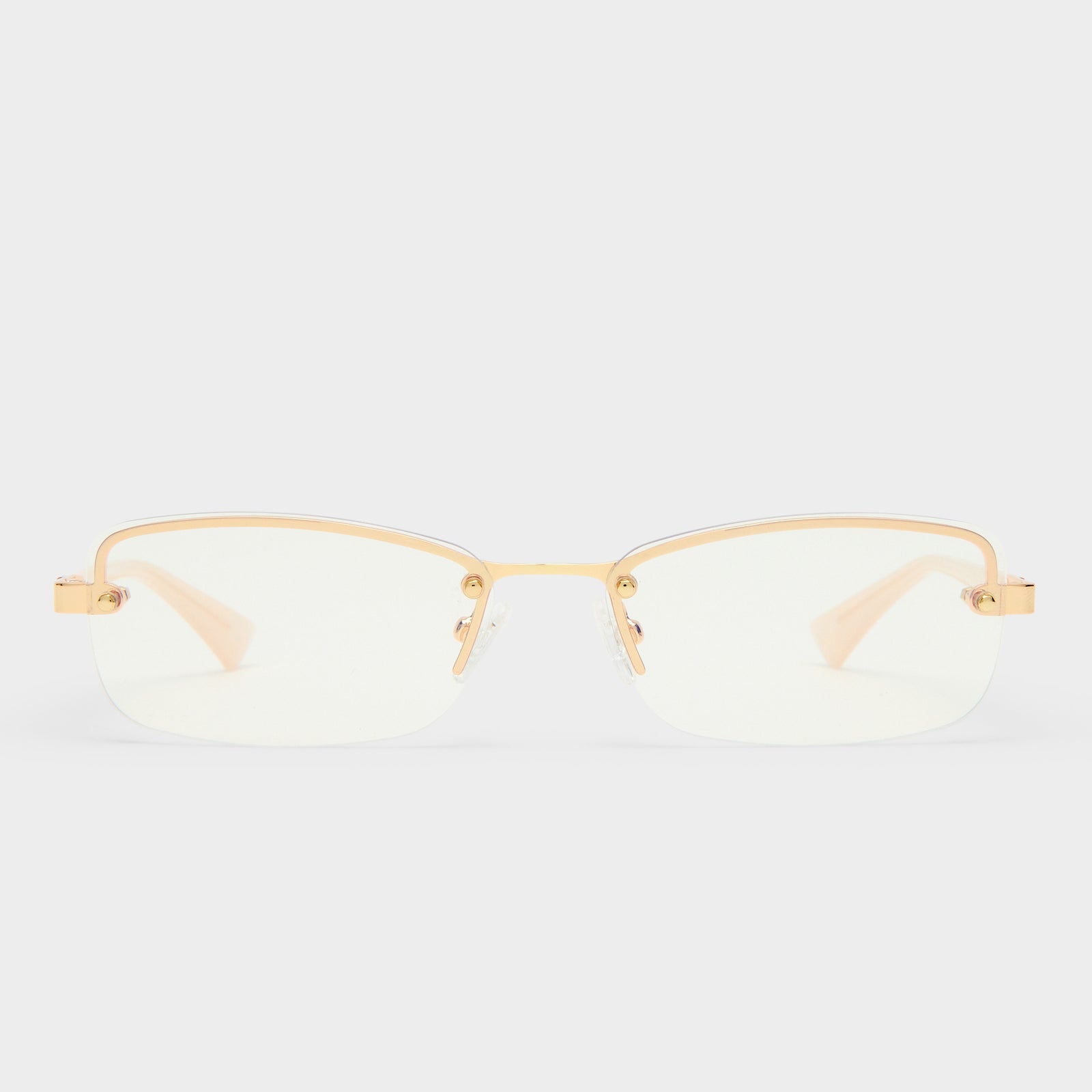 Enigmatic Gold Female Rectangle Blue Light | Le Specs