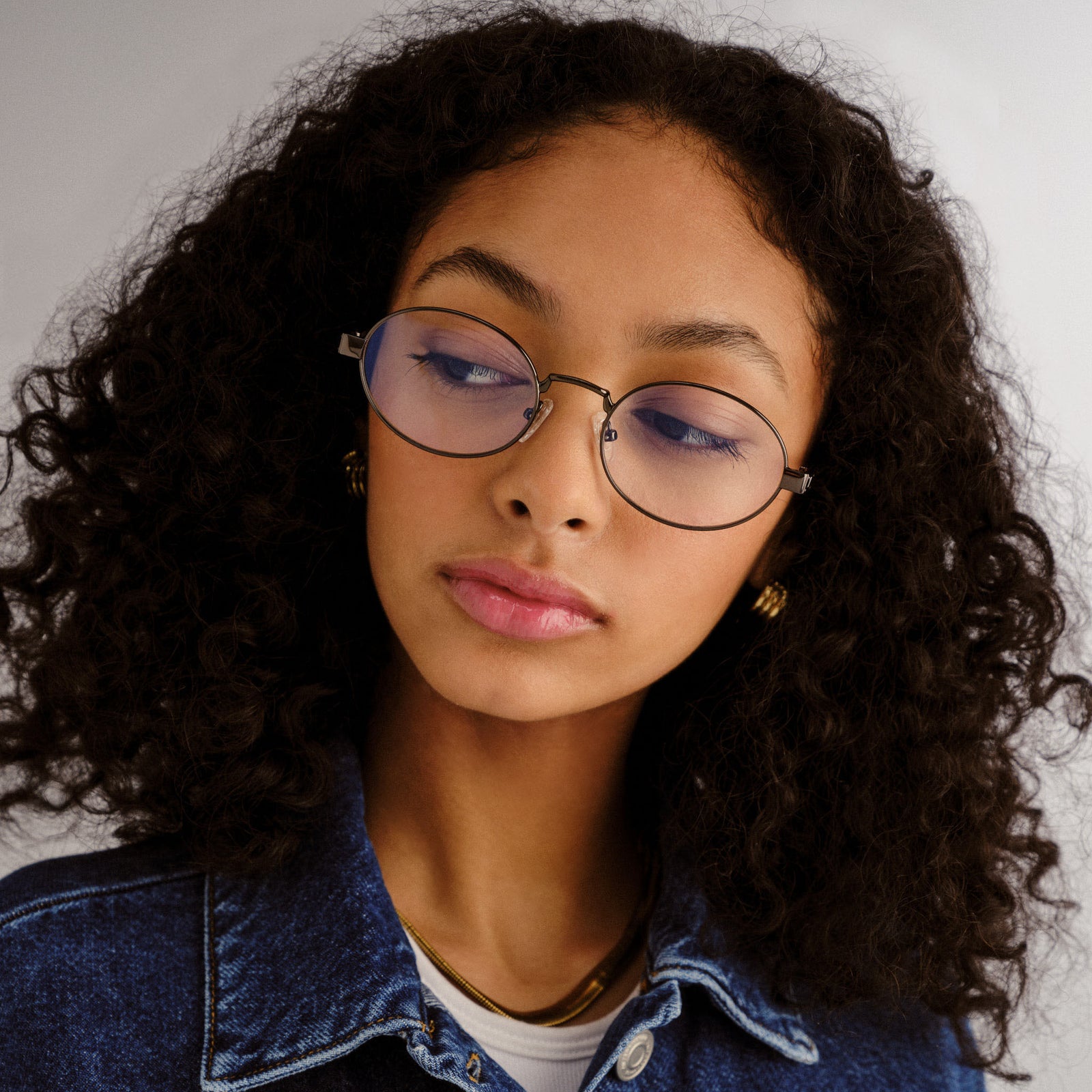 Poseidon Deux Dark Gunmetal Uni-Sex Oval Blue Light | Le Specs