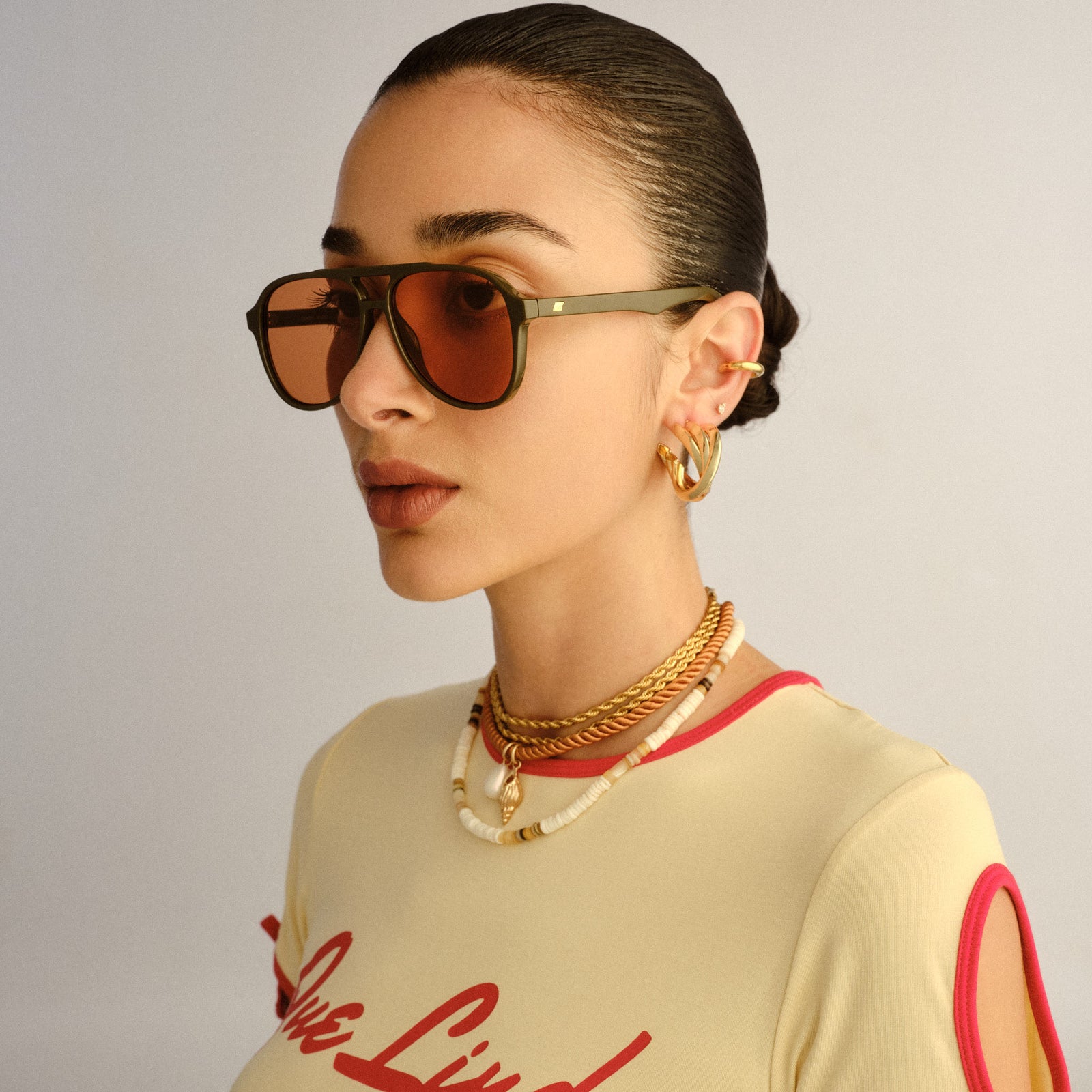 Tragic Magic Dark Olive Uni-Sex Aviator Sunglasses | Le Specs