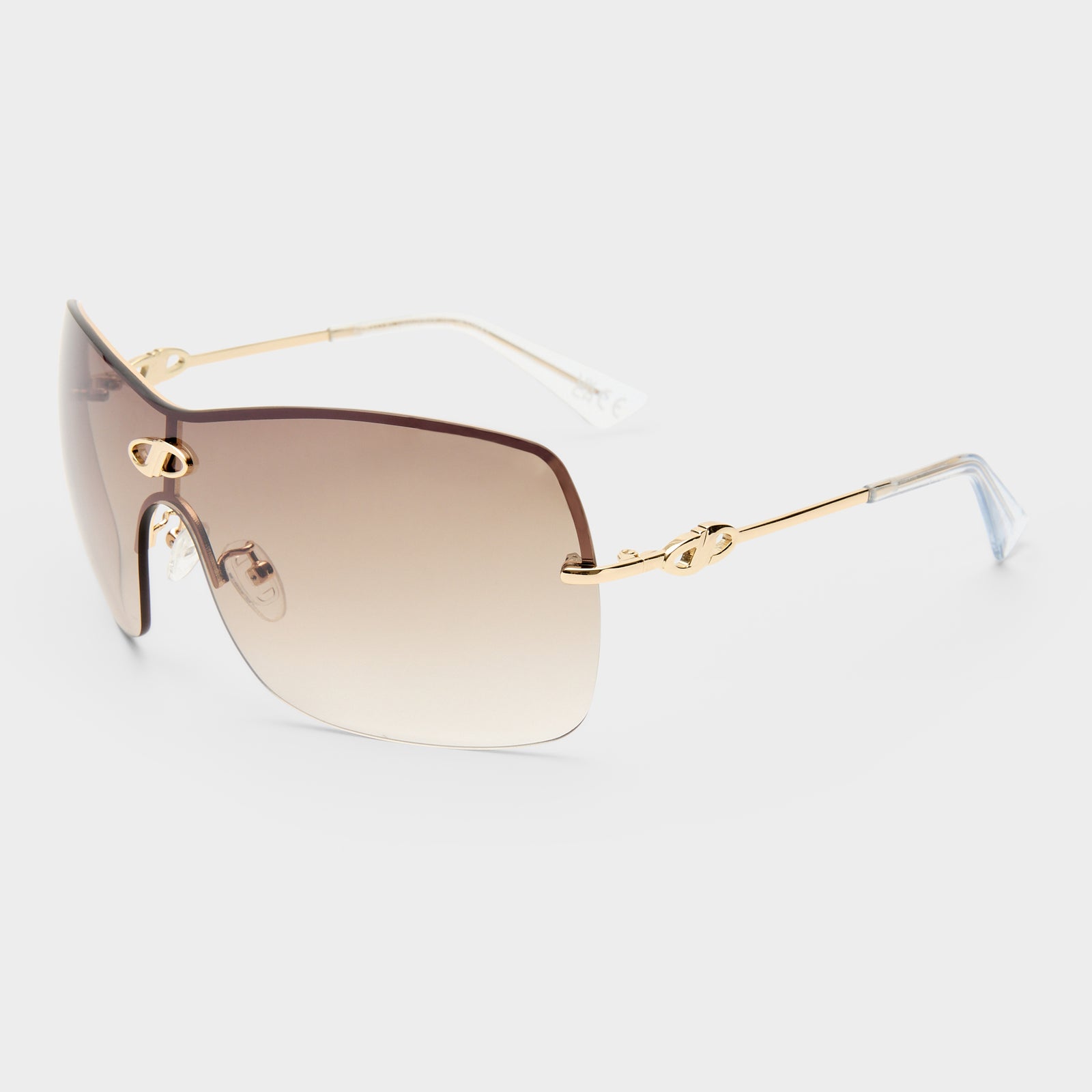 Parallel Universe Gold Female Shield Sunglasses | Le Specs