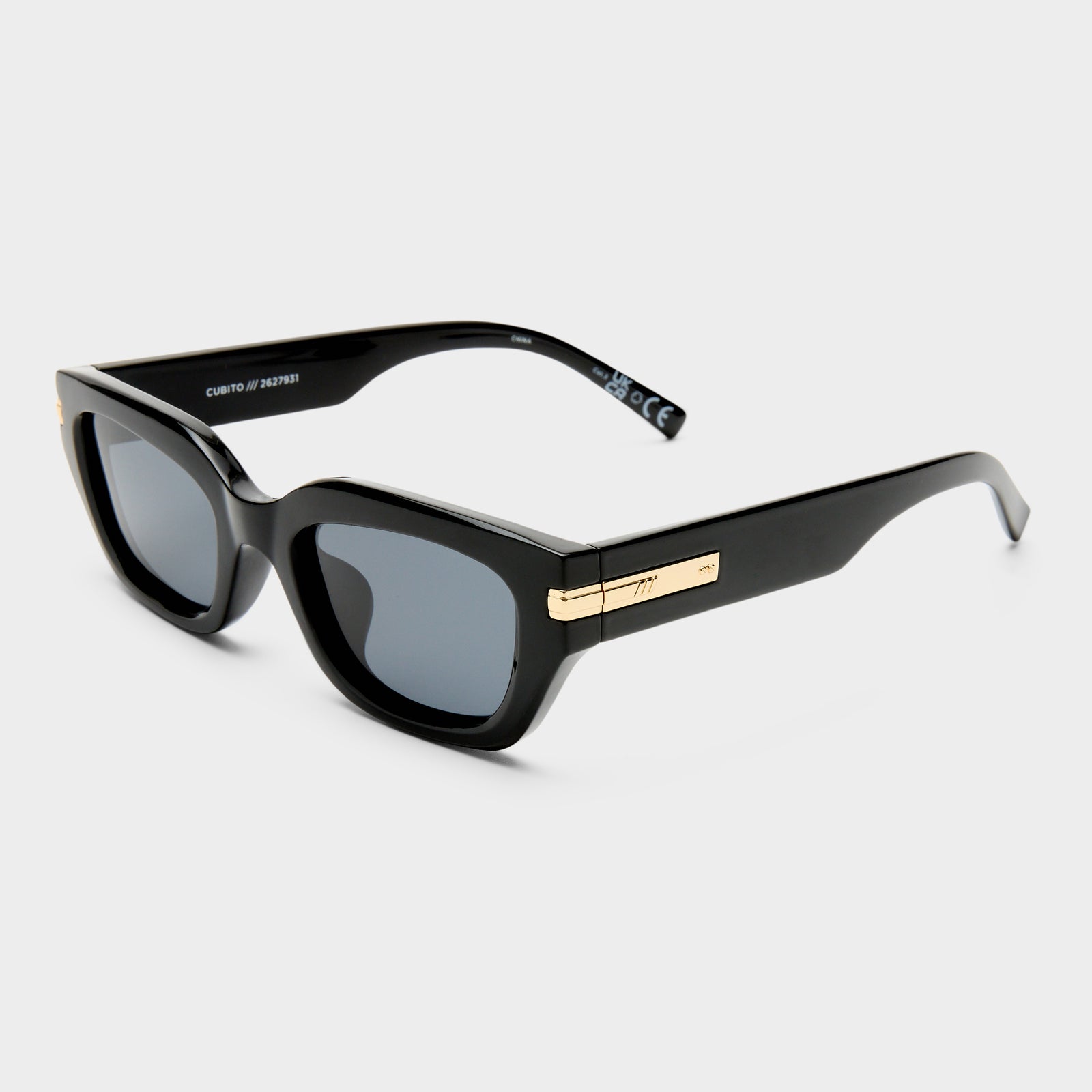 Cubito + Black Uni-Sex D-Frame Sunglasses | Le Specs
