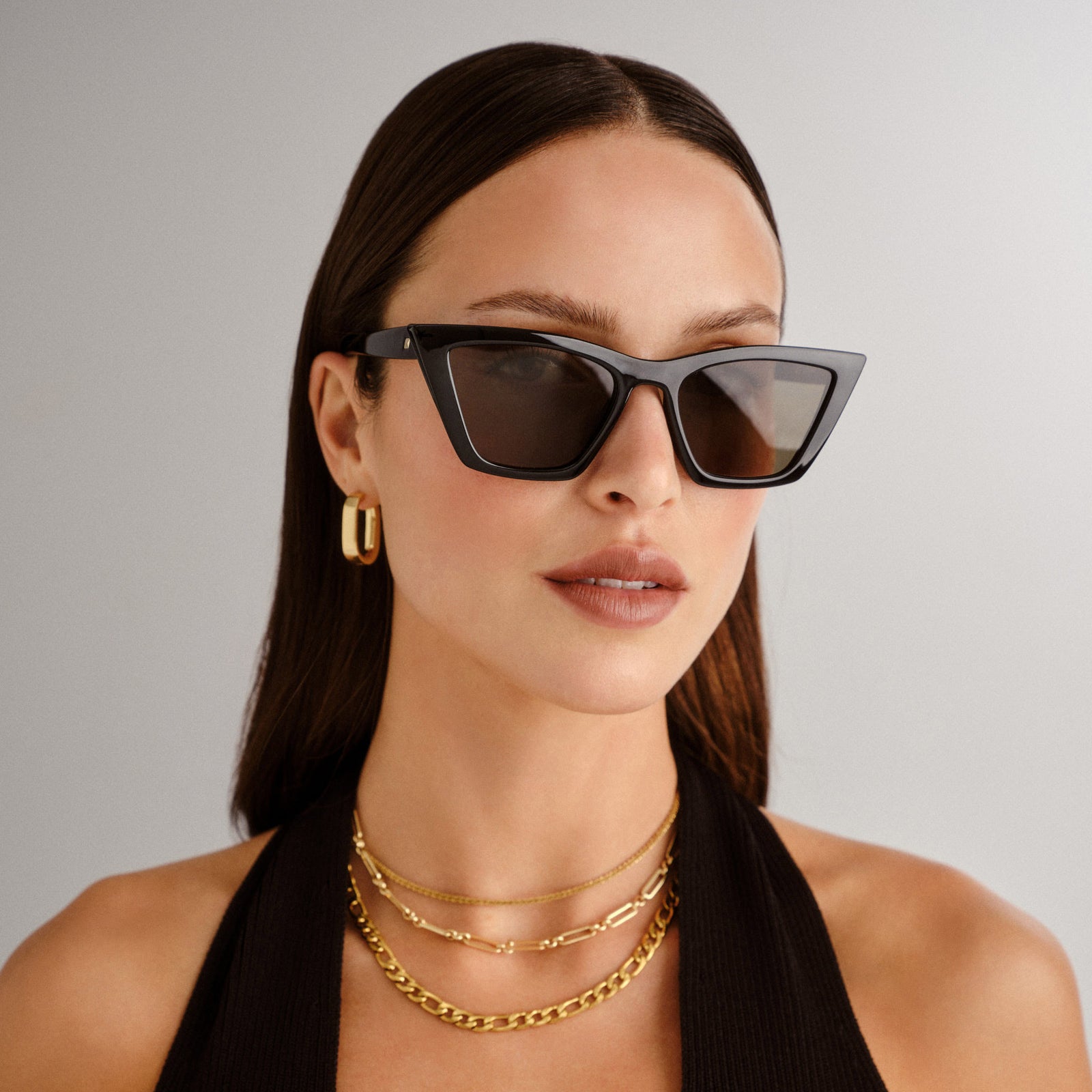 Velodrome Black Female Cat-Eye Sunglasses | Le Specs