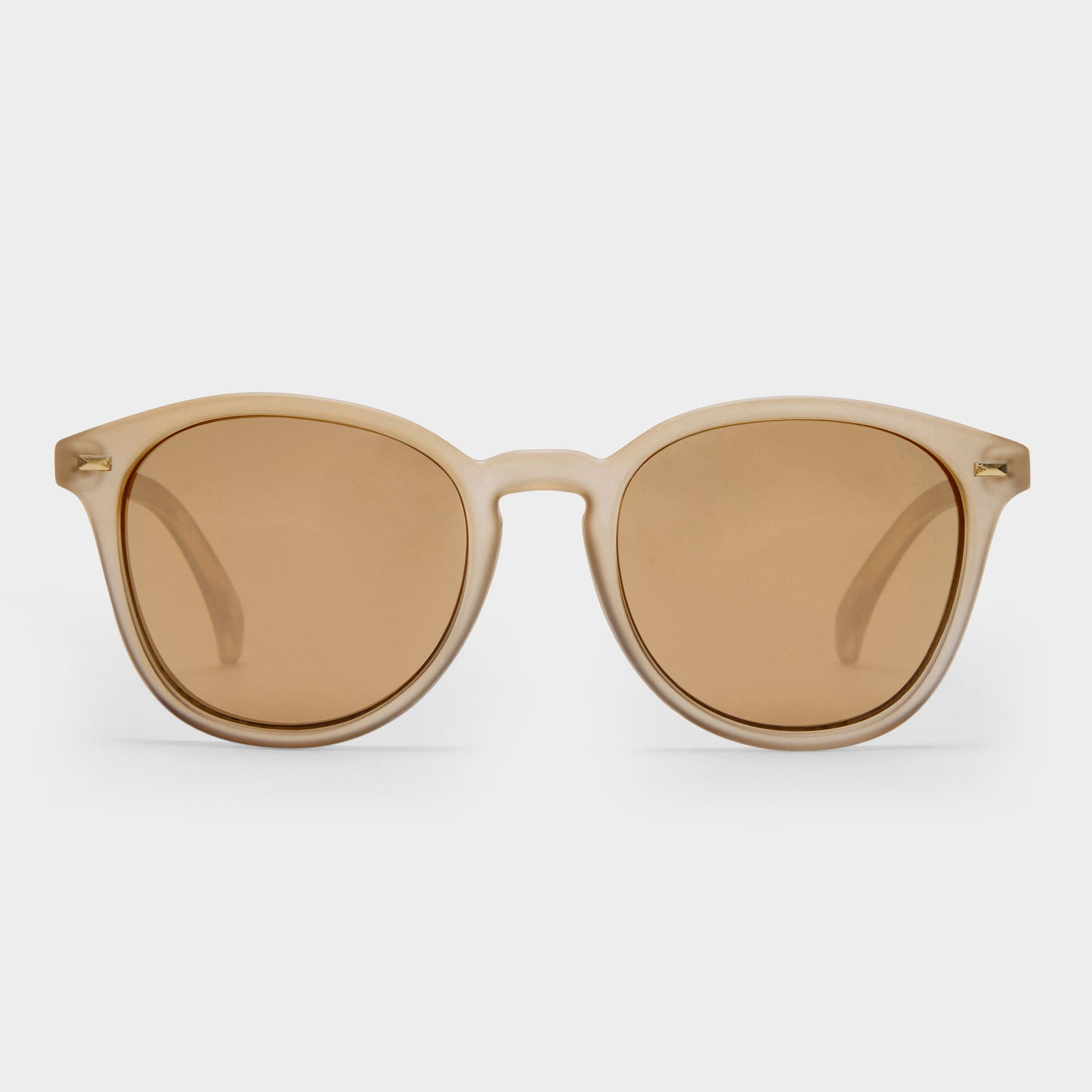 Bandwagon Matte Stone Uni-Sex Round Sunglasses | Le Specs