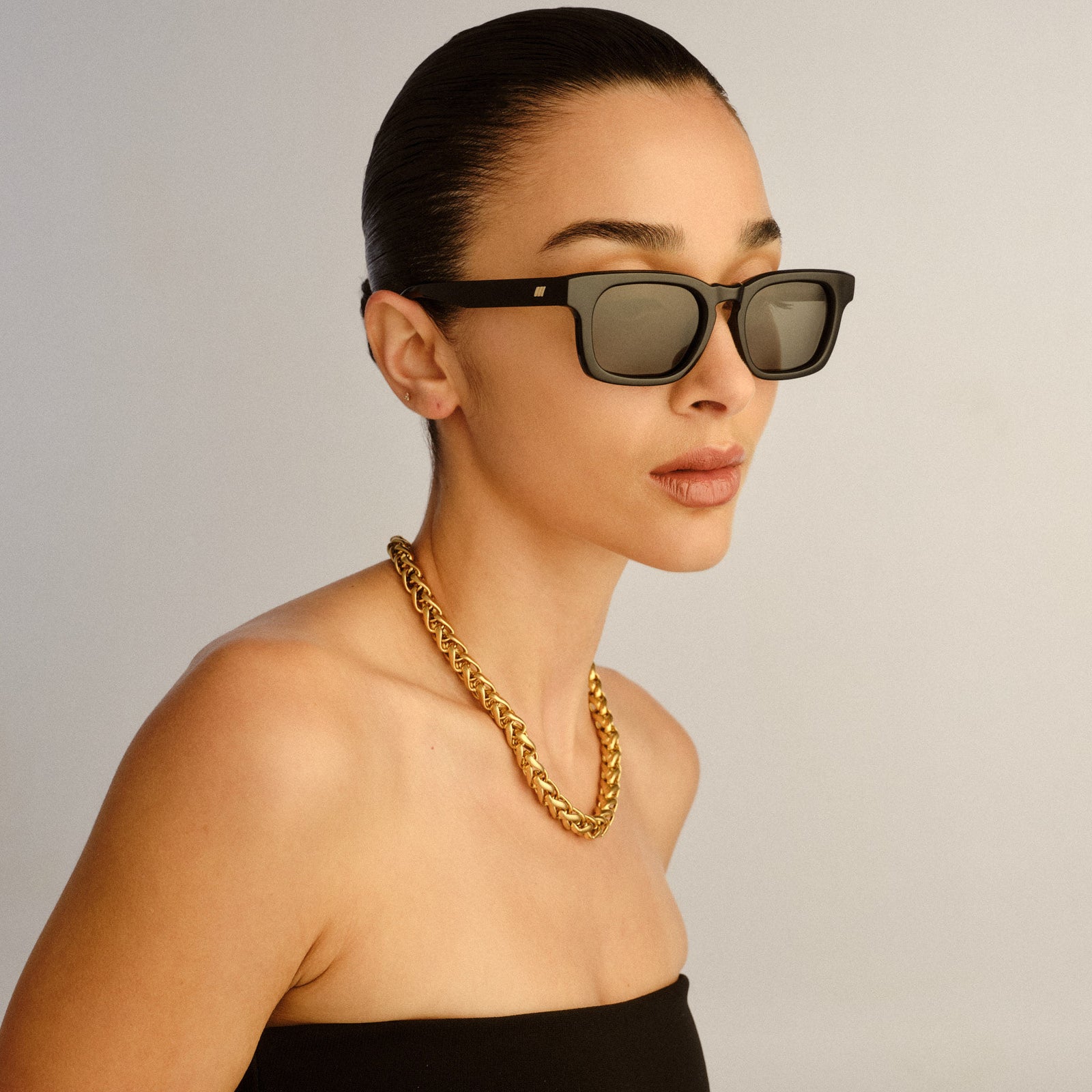 Iceberg + Black Uni-Sex Square Sunglasses | Le Specs