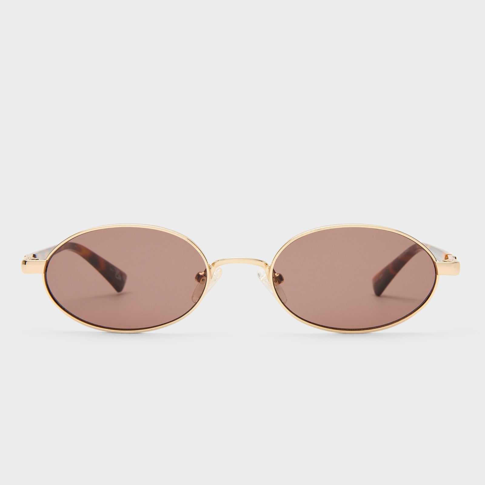 Icicle Bright Gold Uni-Sex Oval Sunglasses | Le Specs
