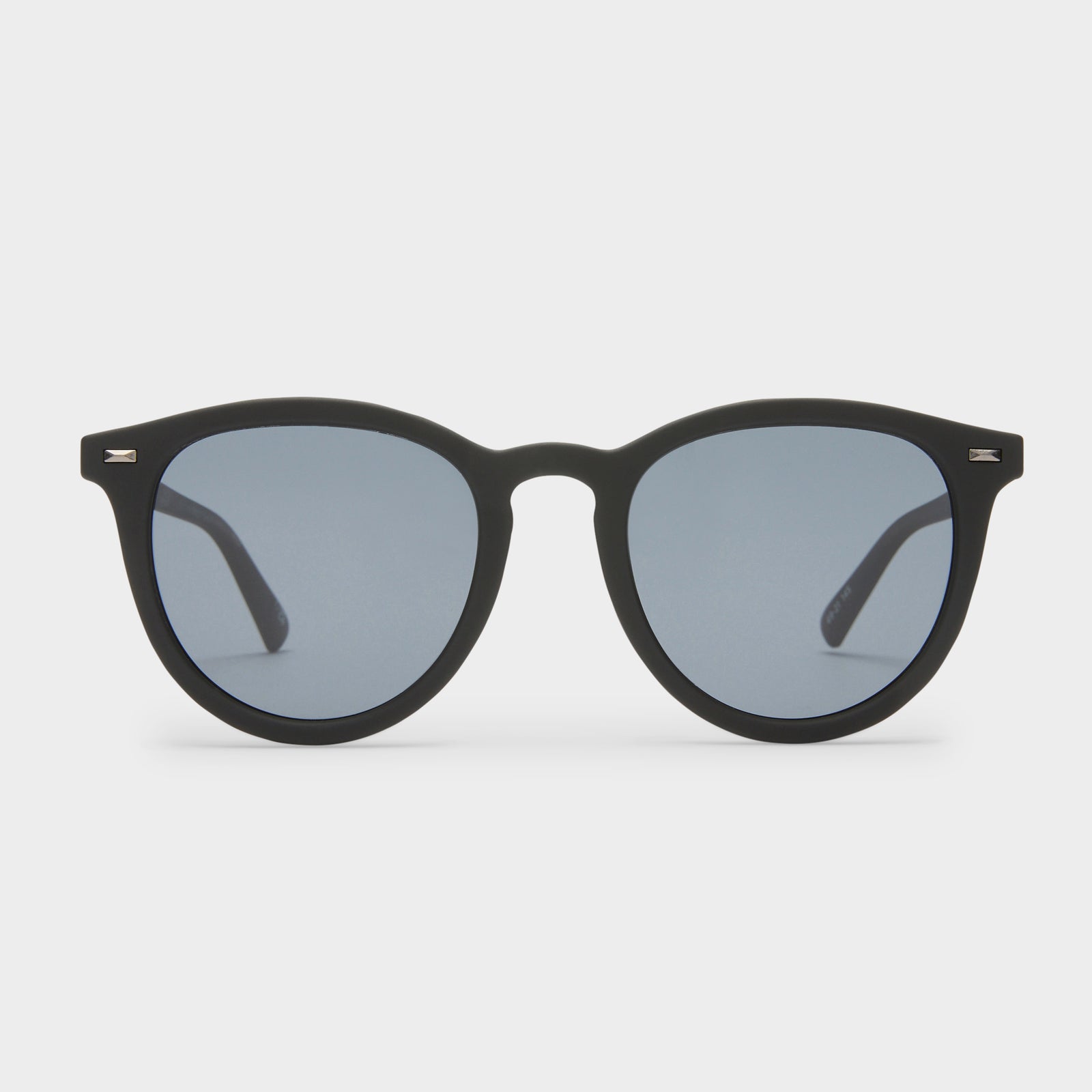 Fire Starter Black Rubber Uni-Sex Round Sunglasses | Le Specs