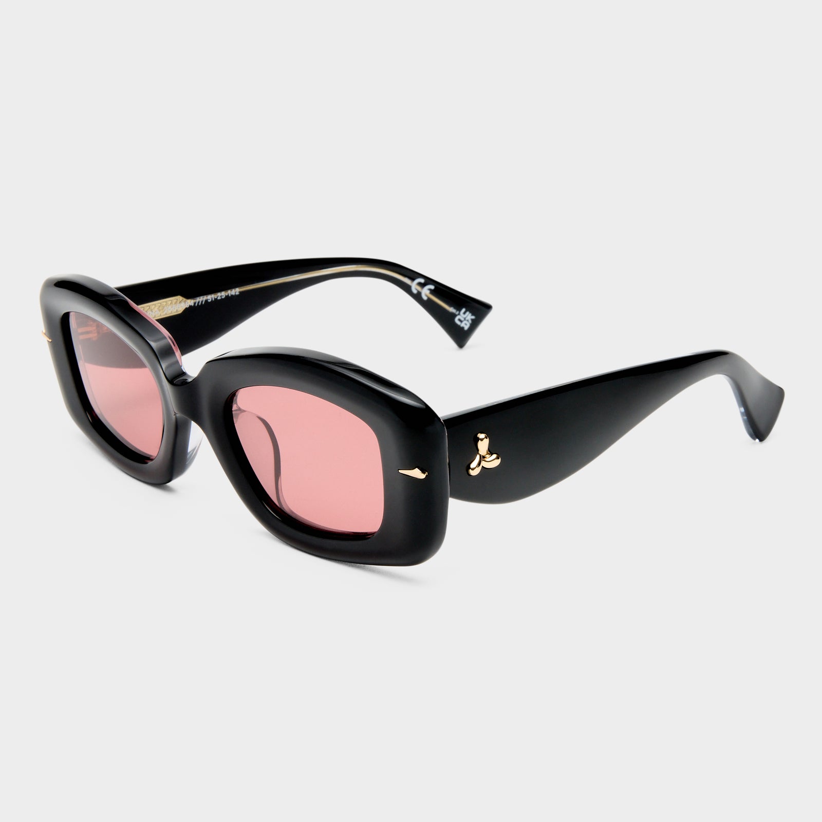 Celestina Obsidian Black Female Square Sunglasses | Le Specs