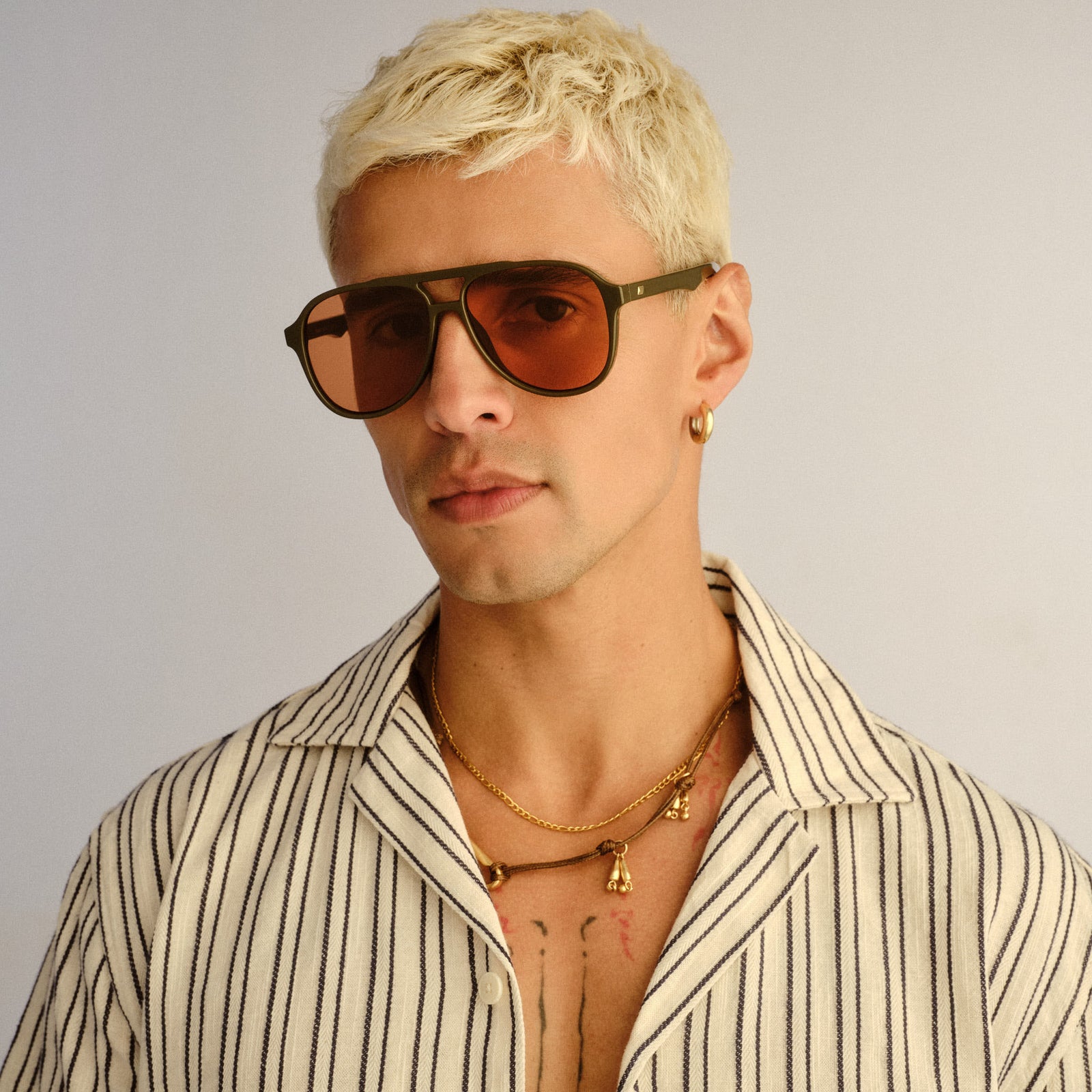 Tragic Magic Dark Olive Uni-Sex Aviator Sunglasses | Le Specs