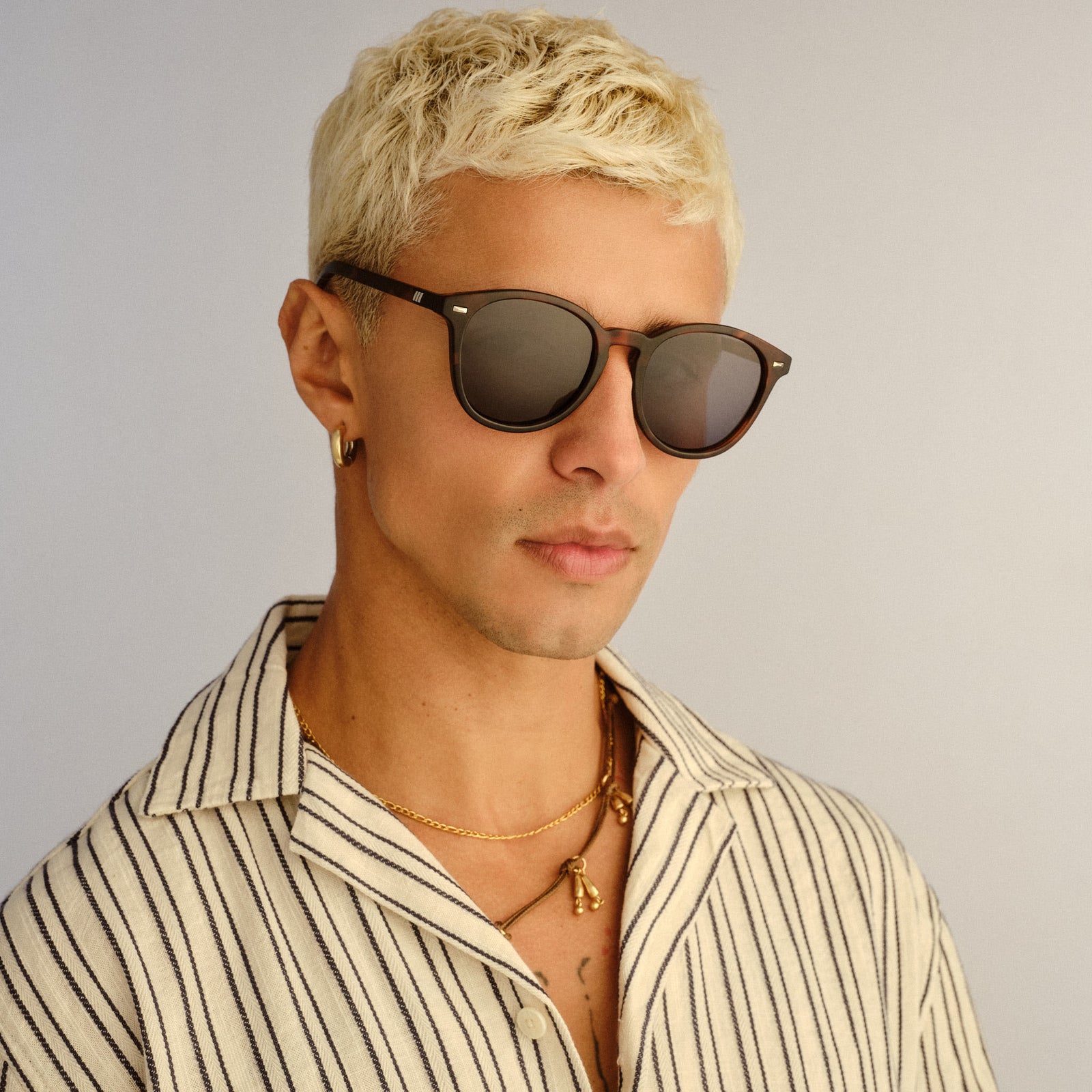 Bandwagon Matte Tort Uni-Sex Round Sunglasses | Le Specs