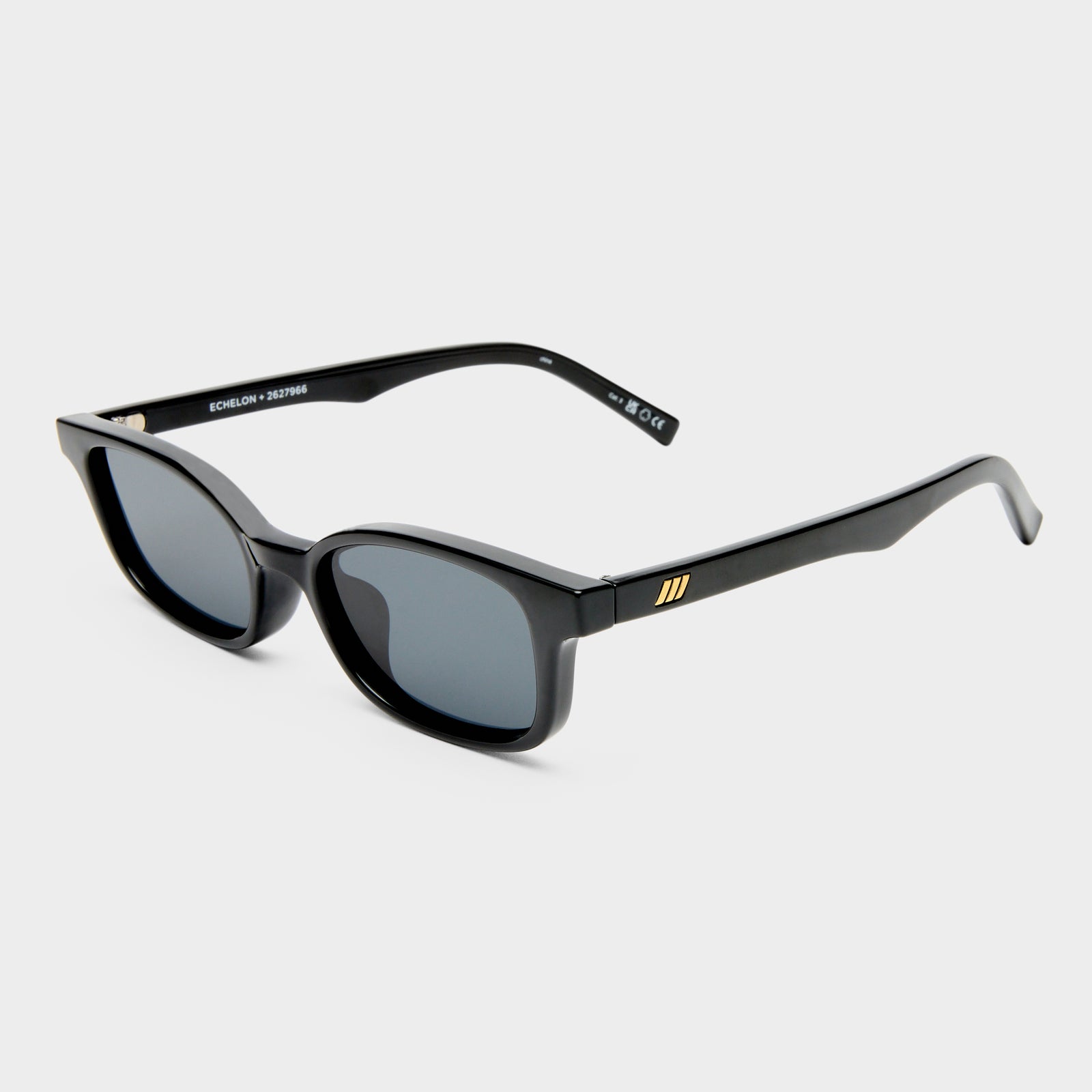 Echelon + Black Uni-Sex Rectangle Sunglasses | Le Specs