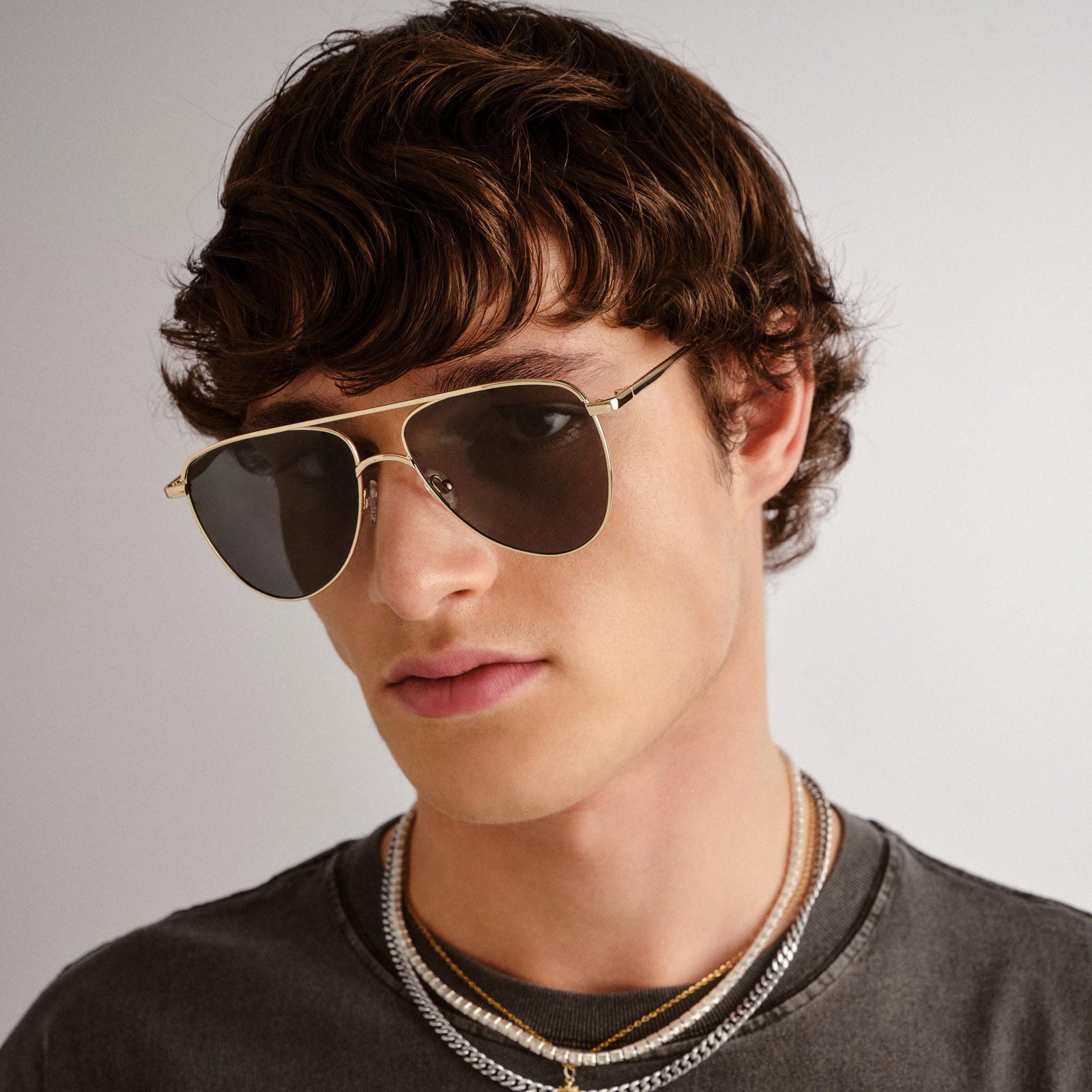 The Duke Gold Uni-Sex Aviator Sunglasses | Le Specs