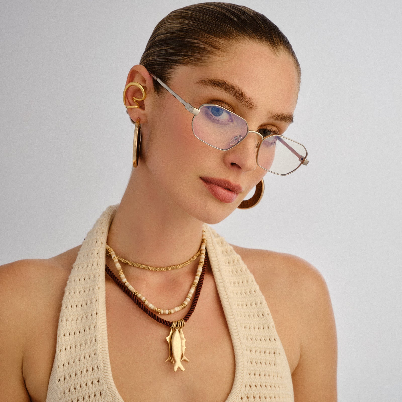 Mythic Silver Uni-Sex Square Blue Light | Le Specs