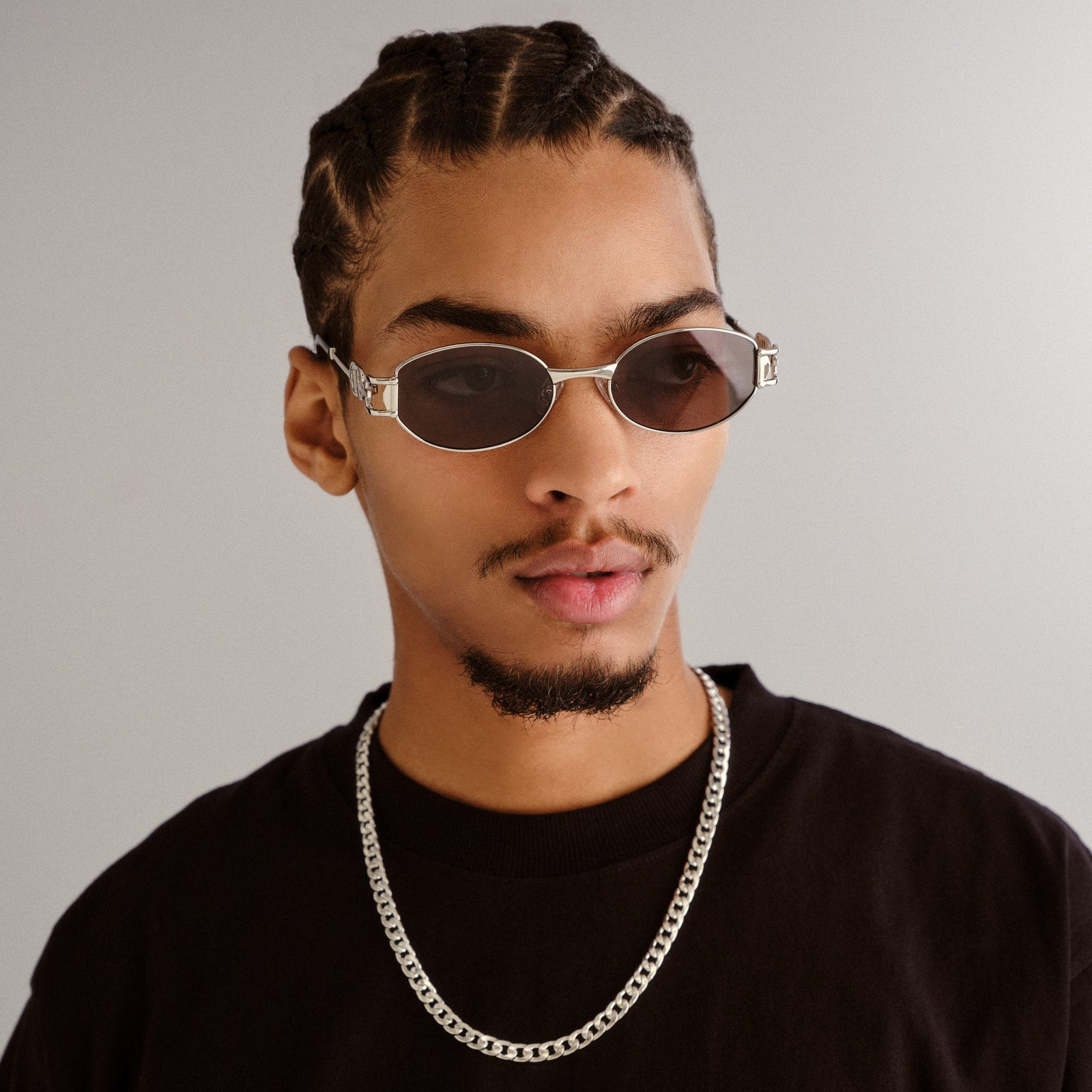 The Forbidden Silver Uni-Sex Oval Sunglasses | Le Specs