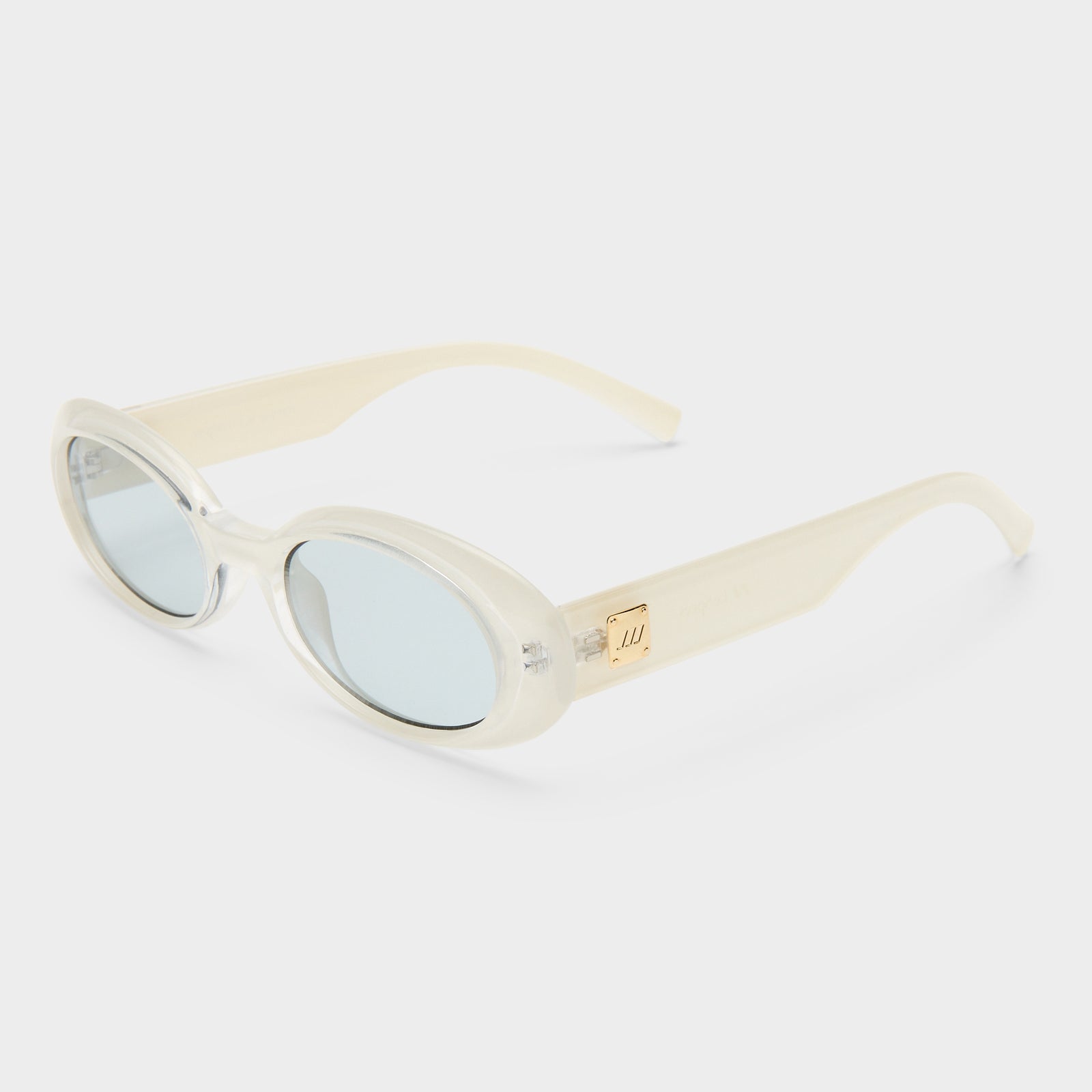 Work It Vanilla Pearl Uni-Sex Oval Sunglasses | Le Specs