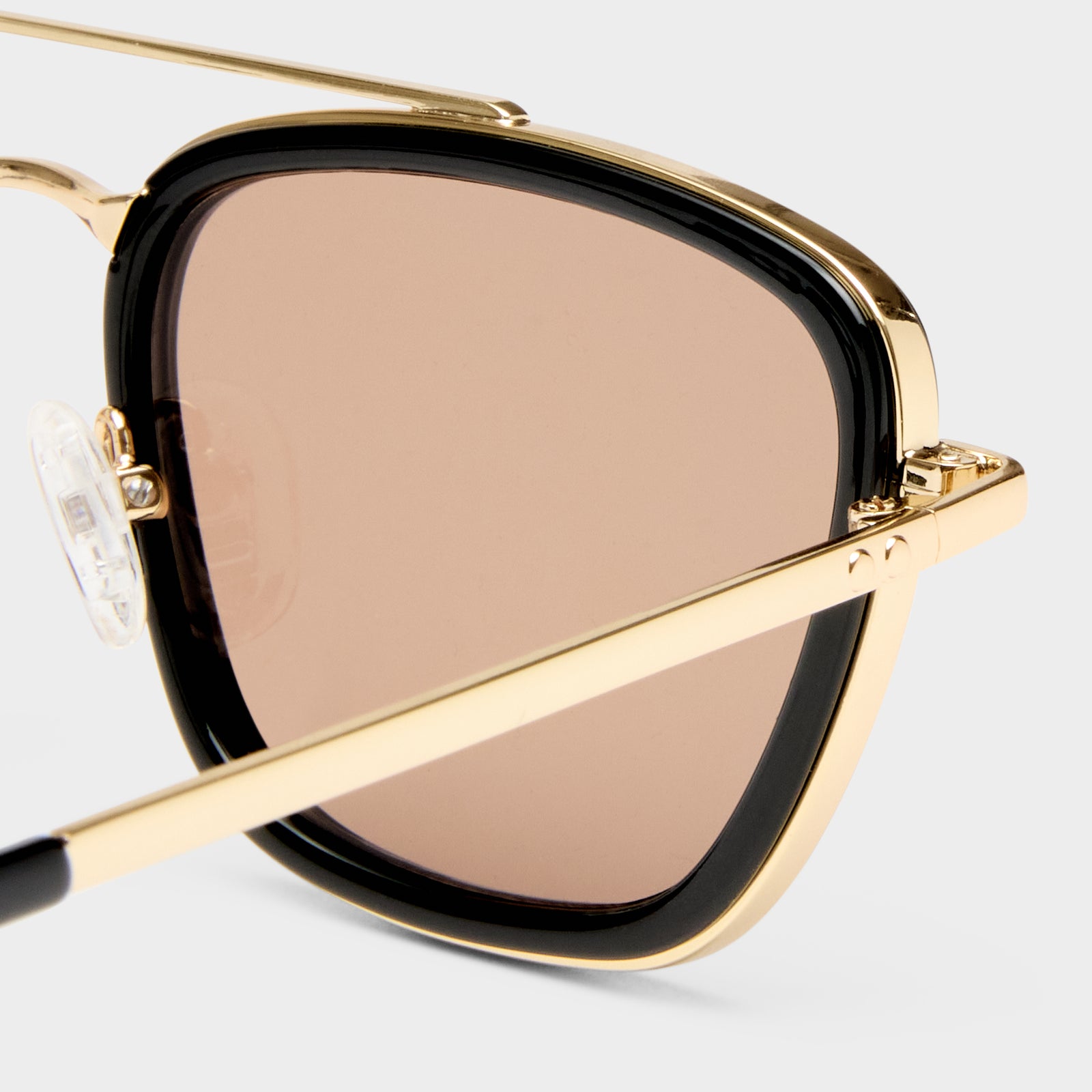 Diametric Gold Black Uni-Sex Aviator Sunglasses | Le Specs