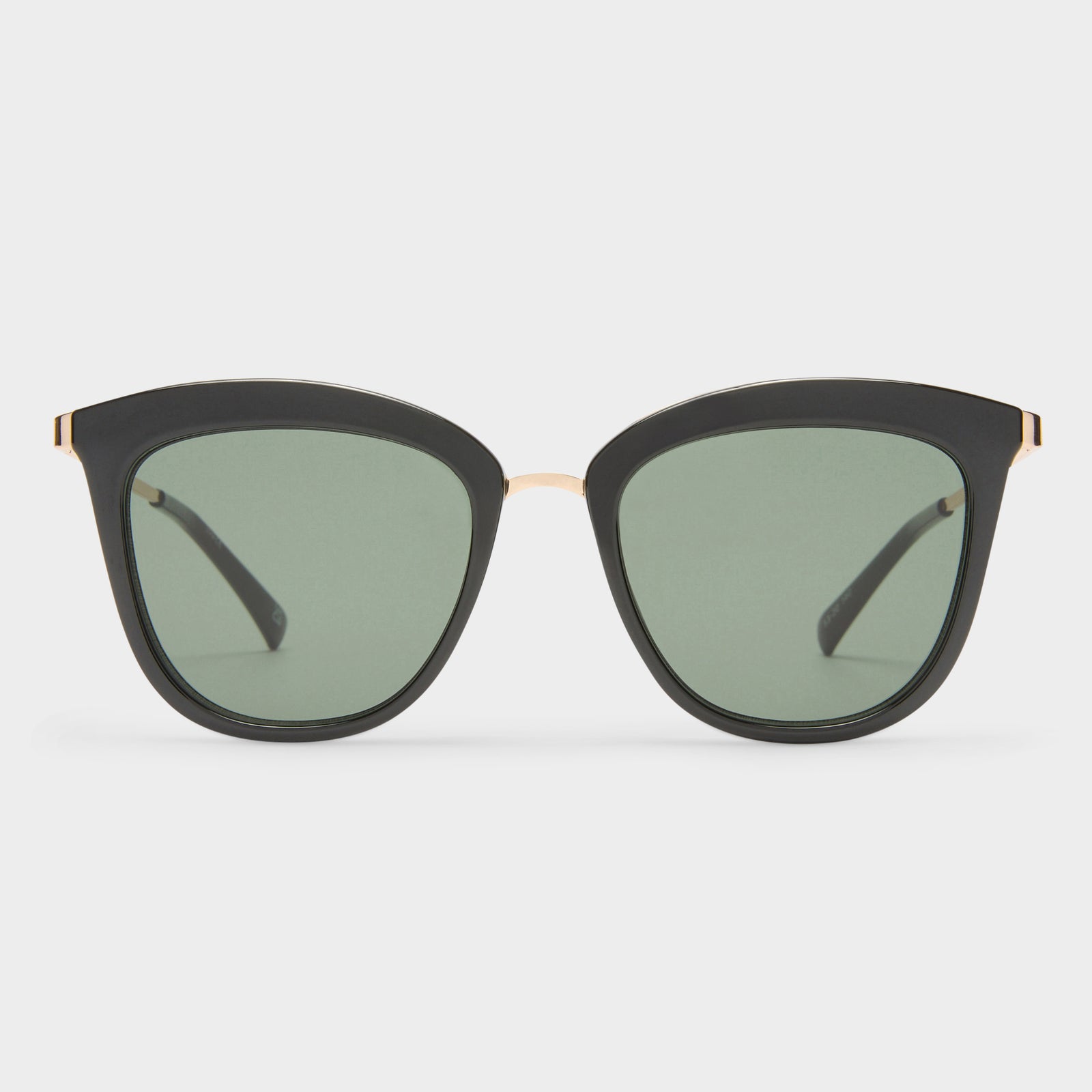 Caliente Black Gold Female Cat-Eye Sunglasses | Le Specs