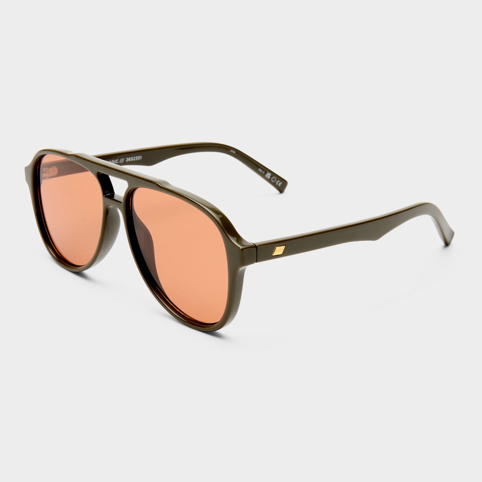 Tragic Magic Dark Olive Uni-Sex Aviator Sunglasses | Le Specs