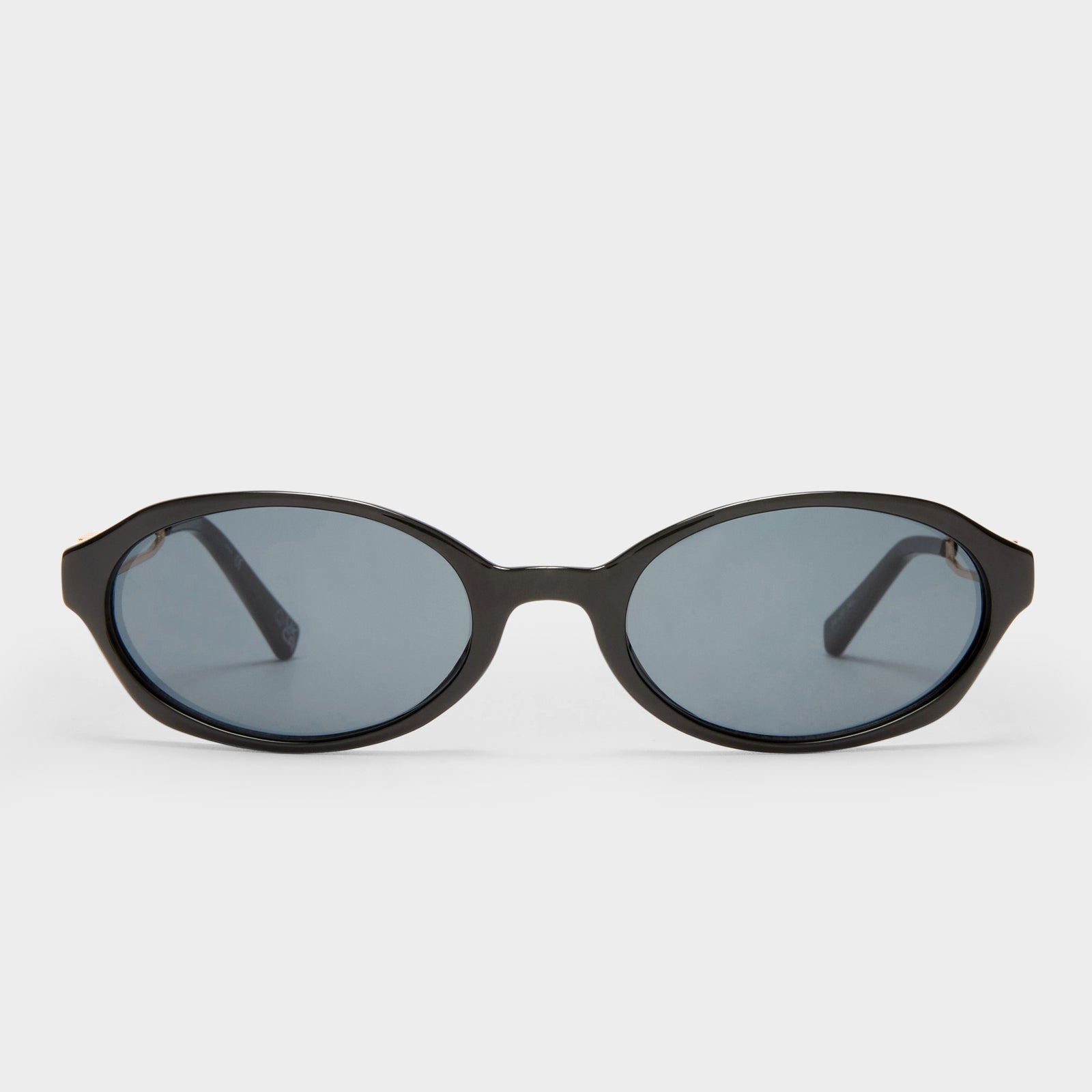 Lunita Black Female Oval Sunglasses | Le Specs