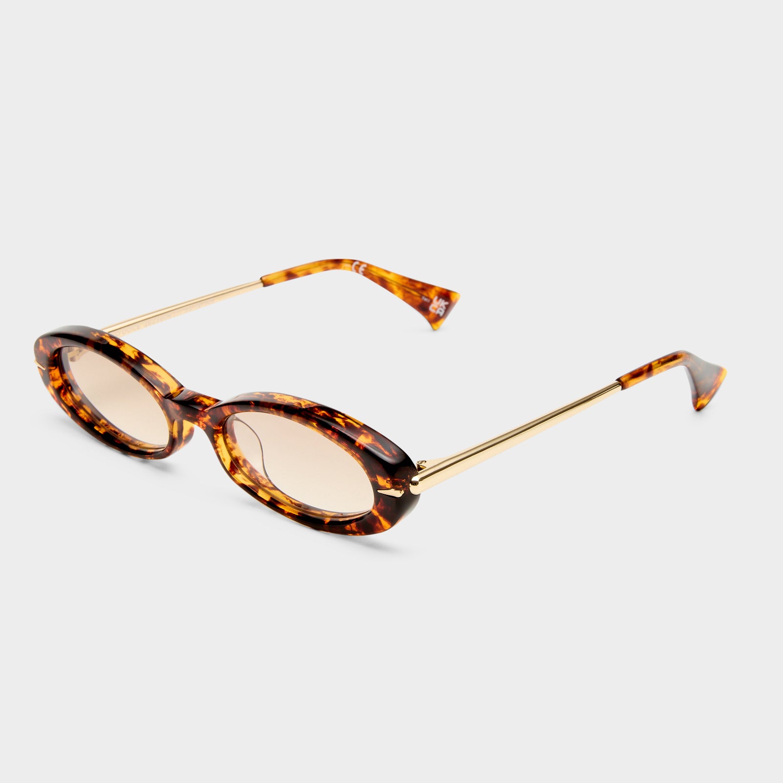 Numero Doce Mottled Tort Female Oval Sunglasses | Le Specs