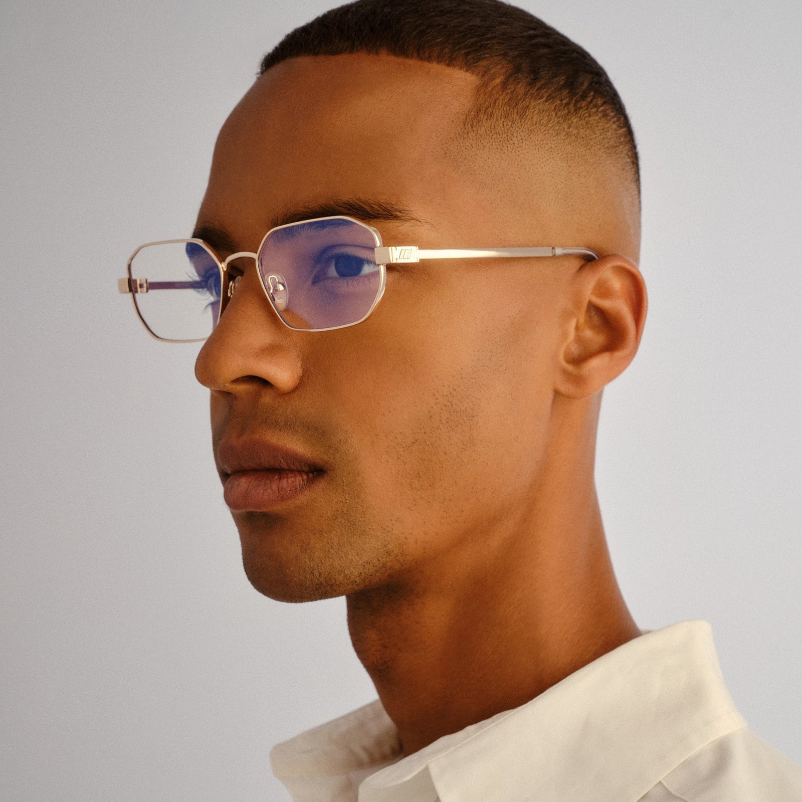 Mythic Gold Uni-Sex Square Blue Light | Le Specs