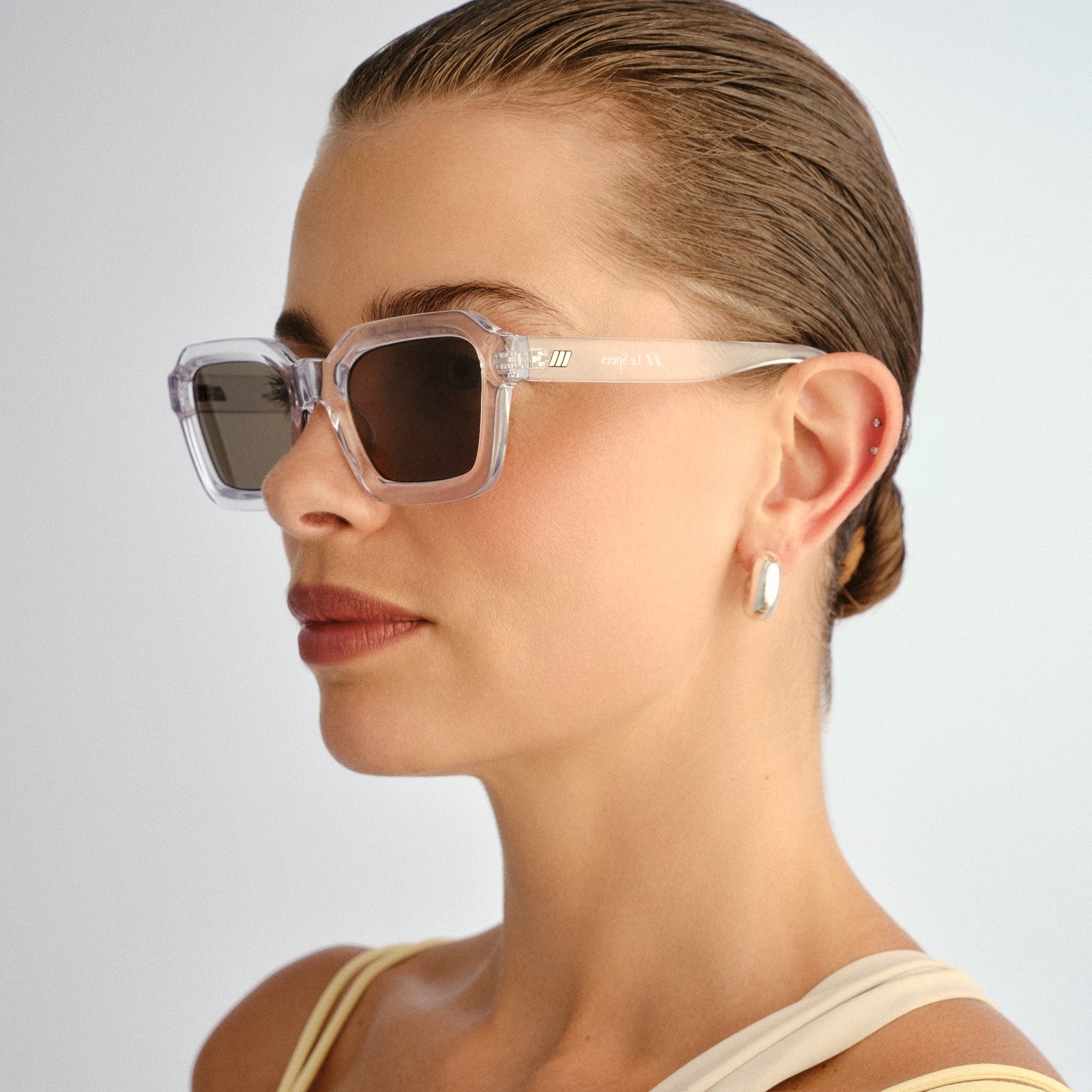 Impossible Clear Uni-Sex Square Sunglasses | Le Specs