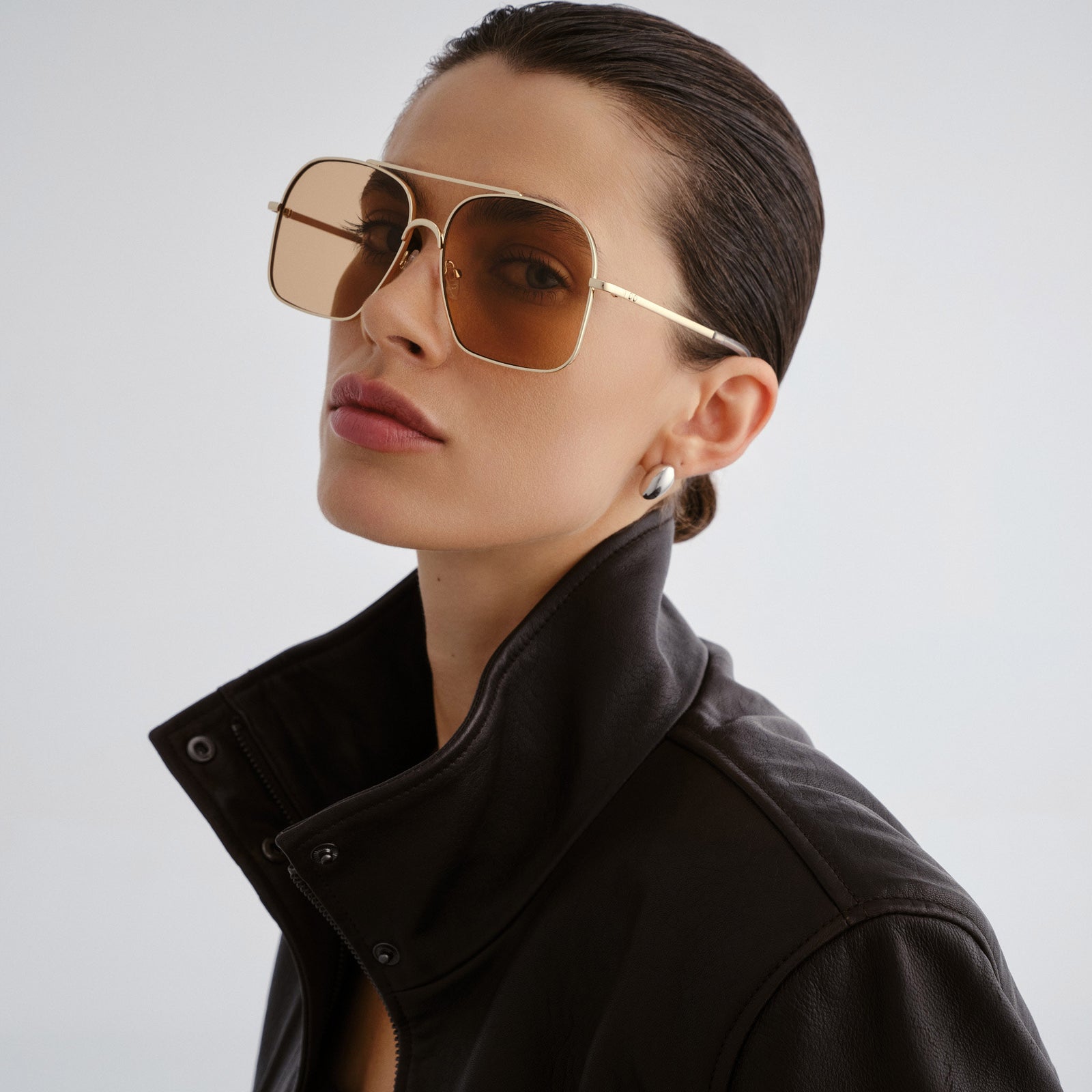 Civelle Bright Gold Uni-Sex Aviator Sunglasses | Le Specs
