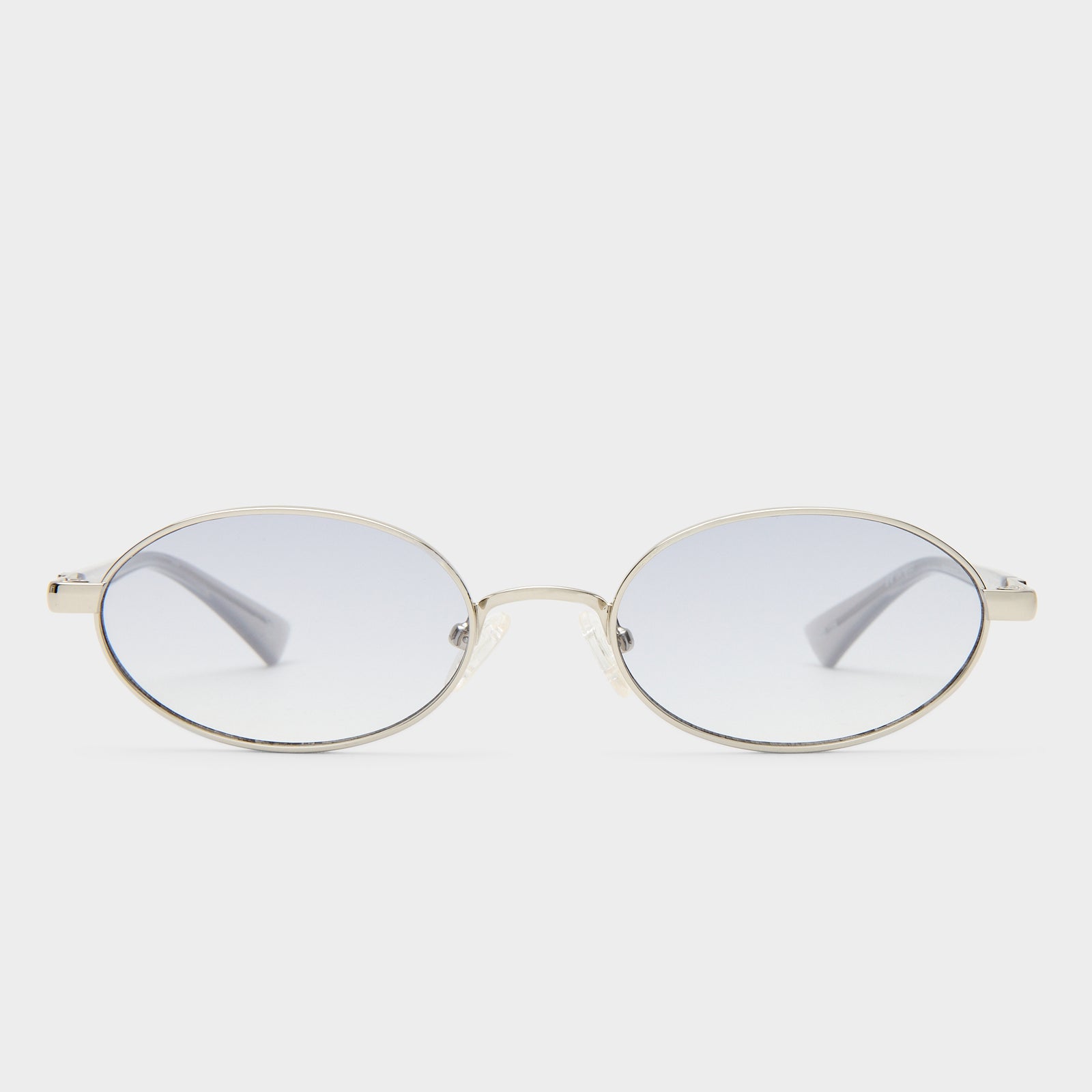 Icicle Silver Uni-Sex Oval Sunglasses | Le Specs