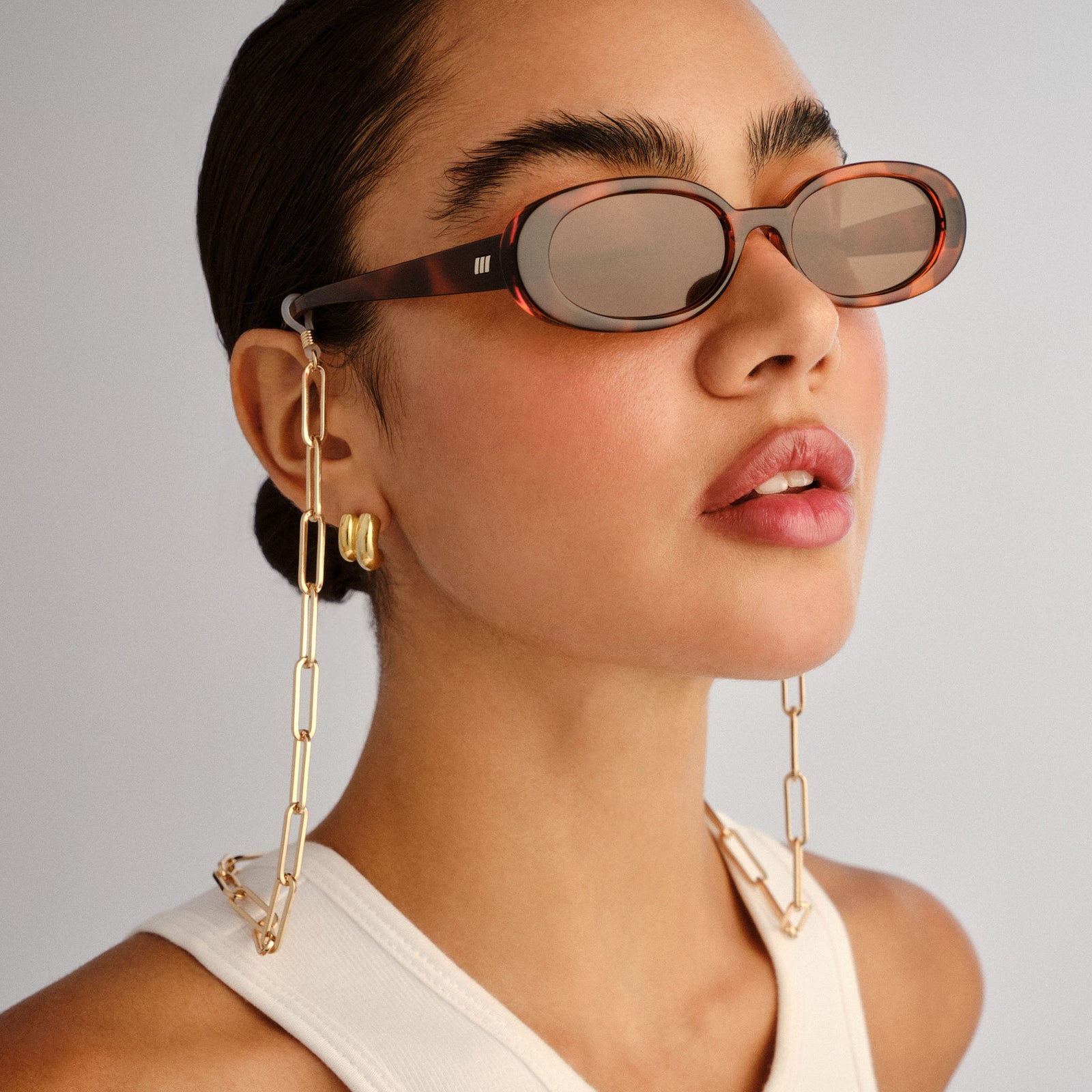 Bold Link Neck Chain Gold Female Unspecified Accessories | Le Specs