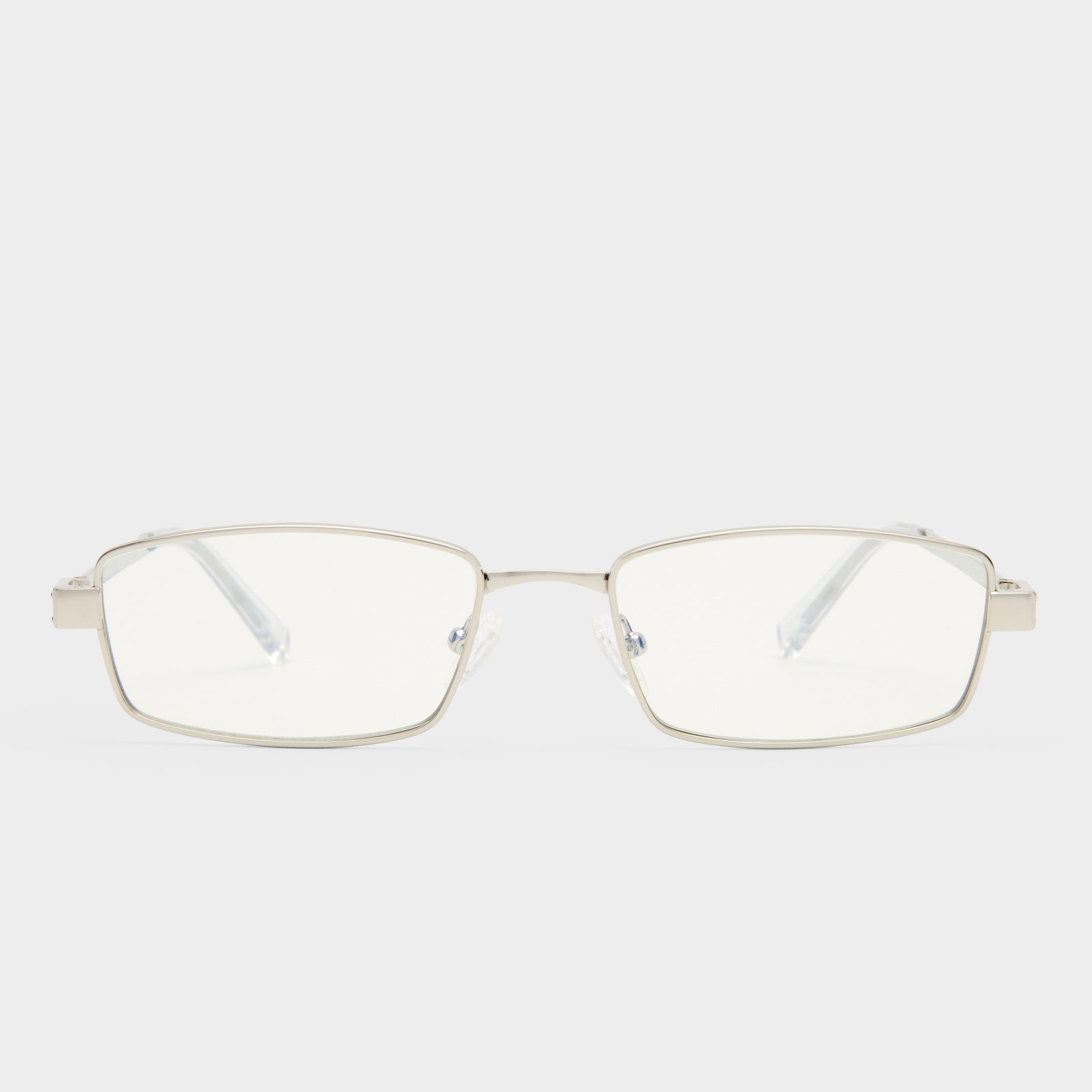 Bizarro Silver Uni-Sex Rectangle Blue Light | Le Specs