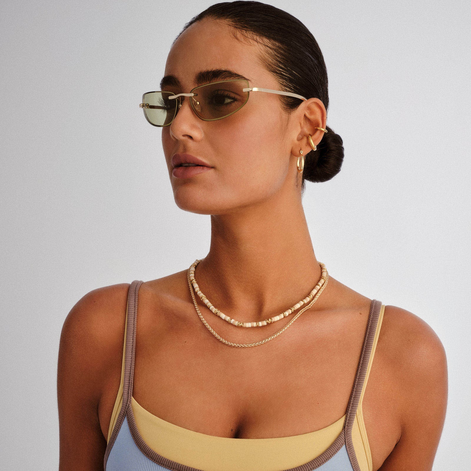 Bubbles Gold Female Wrap Sunglasses | Le Specs
