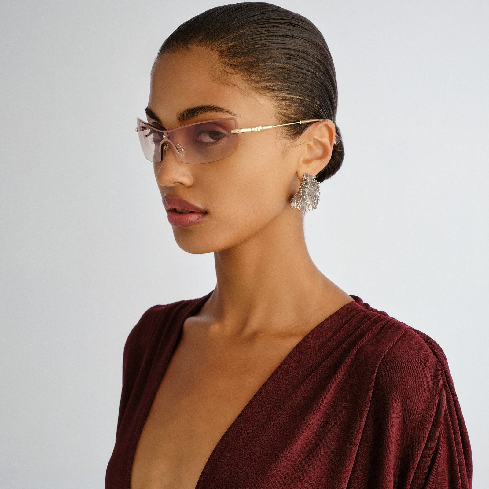 Velvetine Gold Uni-Sex Wrap Sunglasses | Le Specs