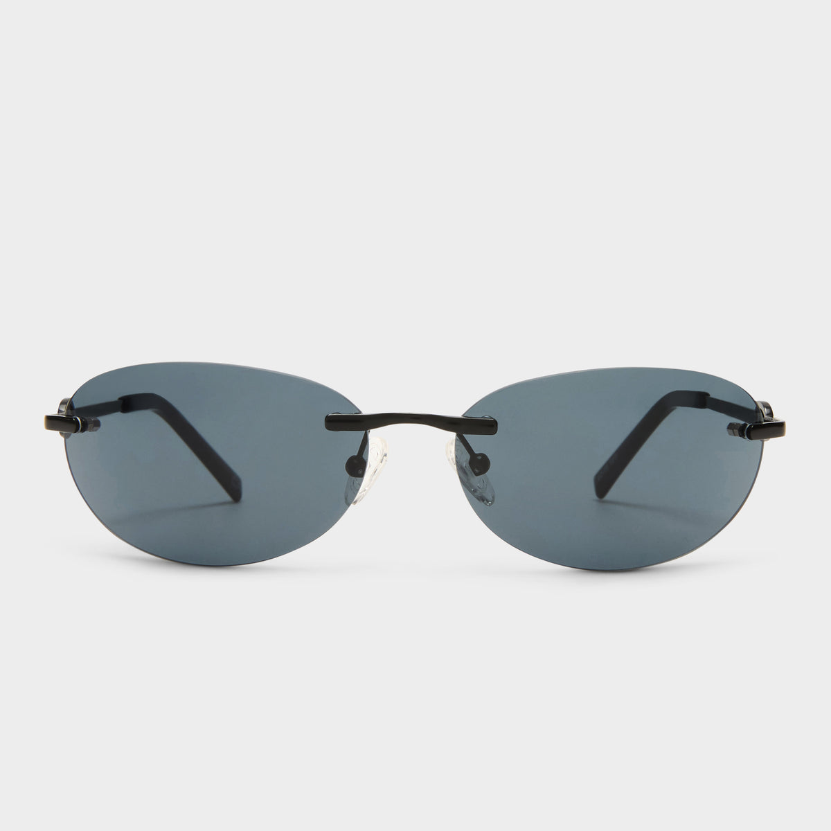 Slinky Matte Black Female Oval Sunglasses | Le Specs