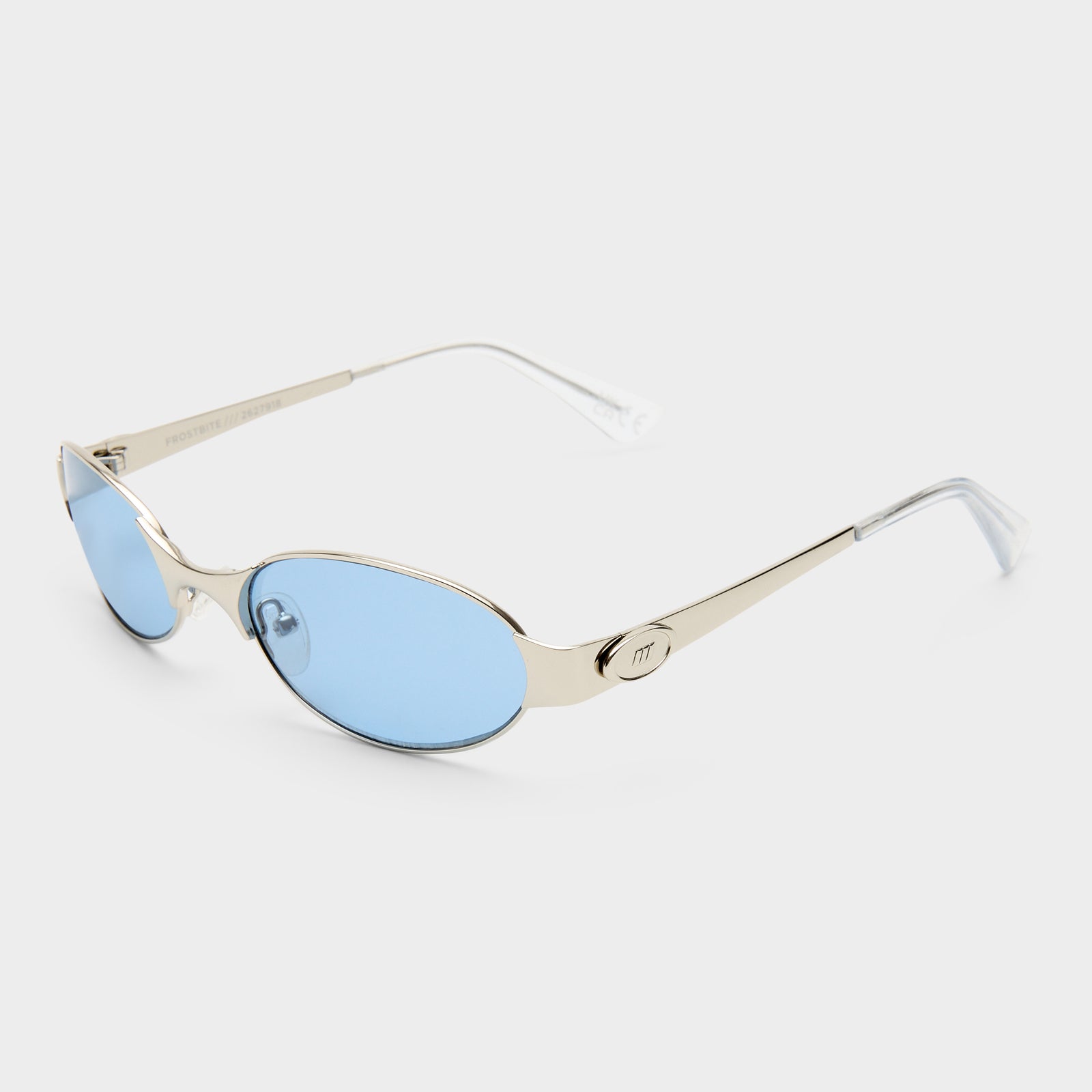 Frostbite Silver Uni-Sex Oval Sunglasses | Le Specs