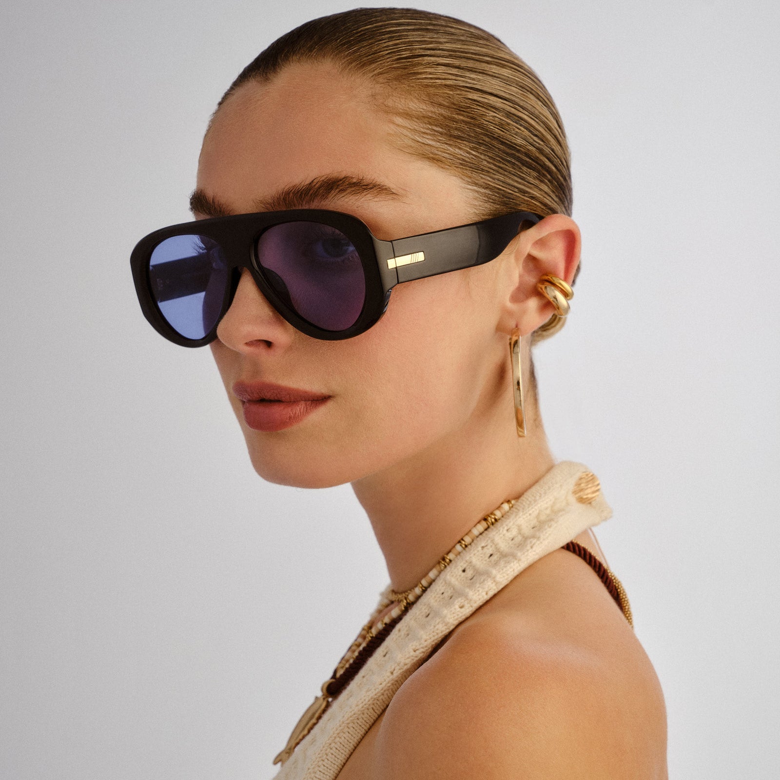 Dream Boat Black Uni-Sex Aviator Sunglasses | Le Specs