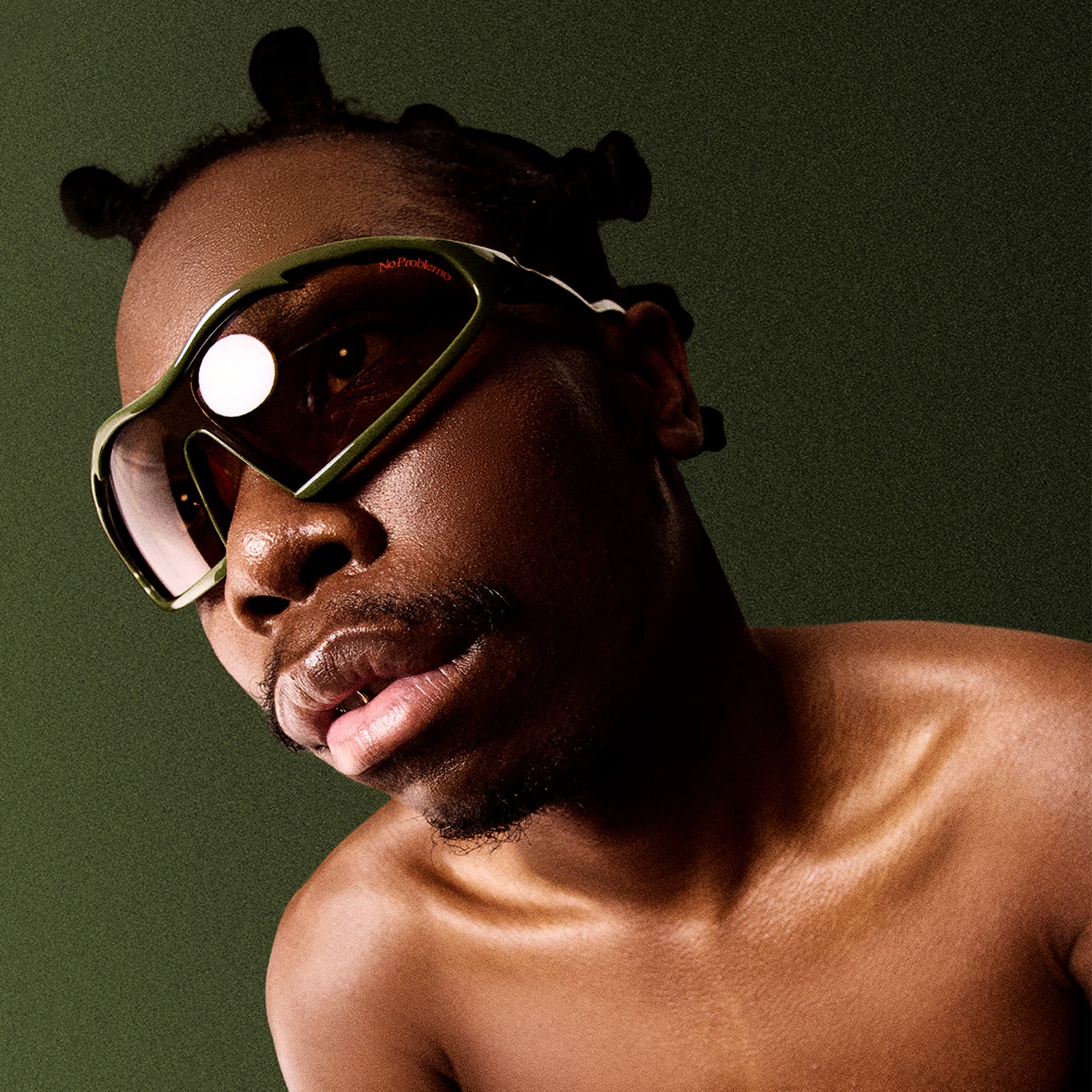 Flux Chrome Dark Green Uni-Sex Shield Sunglasses | Le Specs