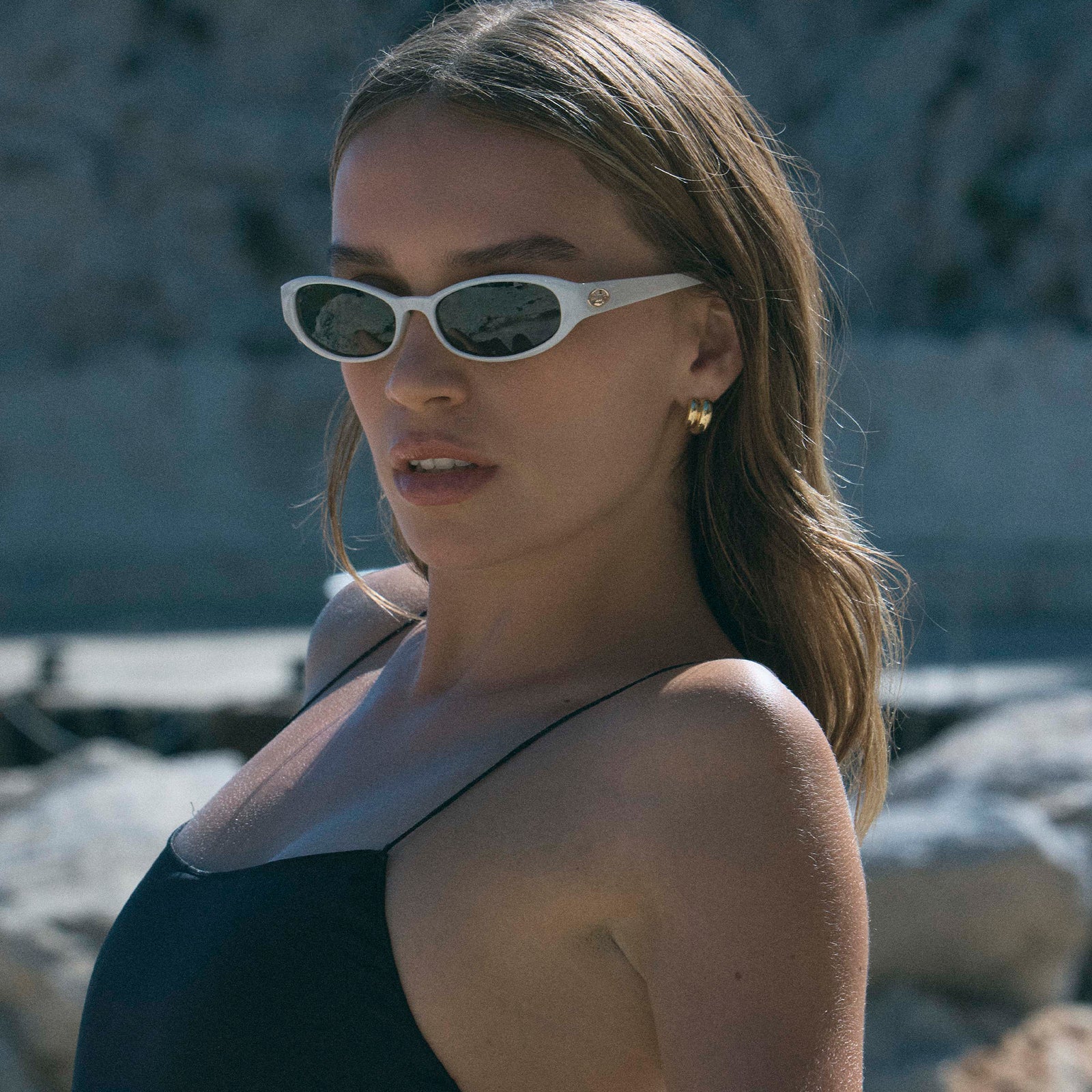 Popalicious + Pearl Ivory Female Oval Sunglasses | Le Specs