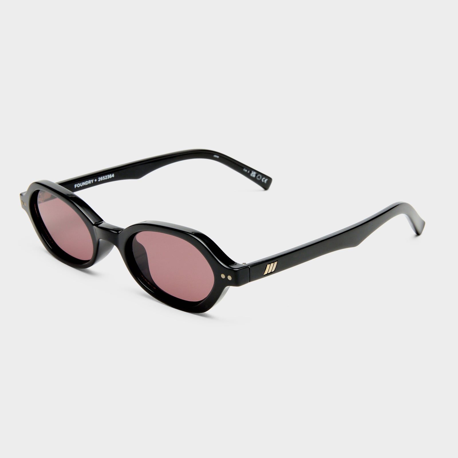 Foundry + Black Uni-Sex Oval Sunglasses | Le Specs