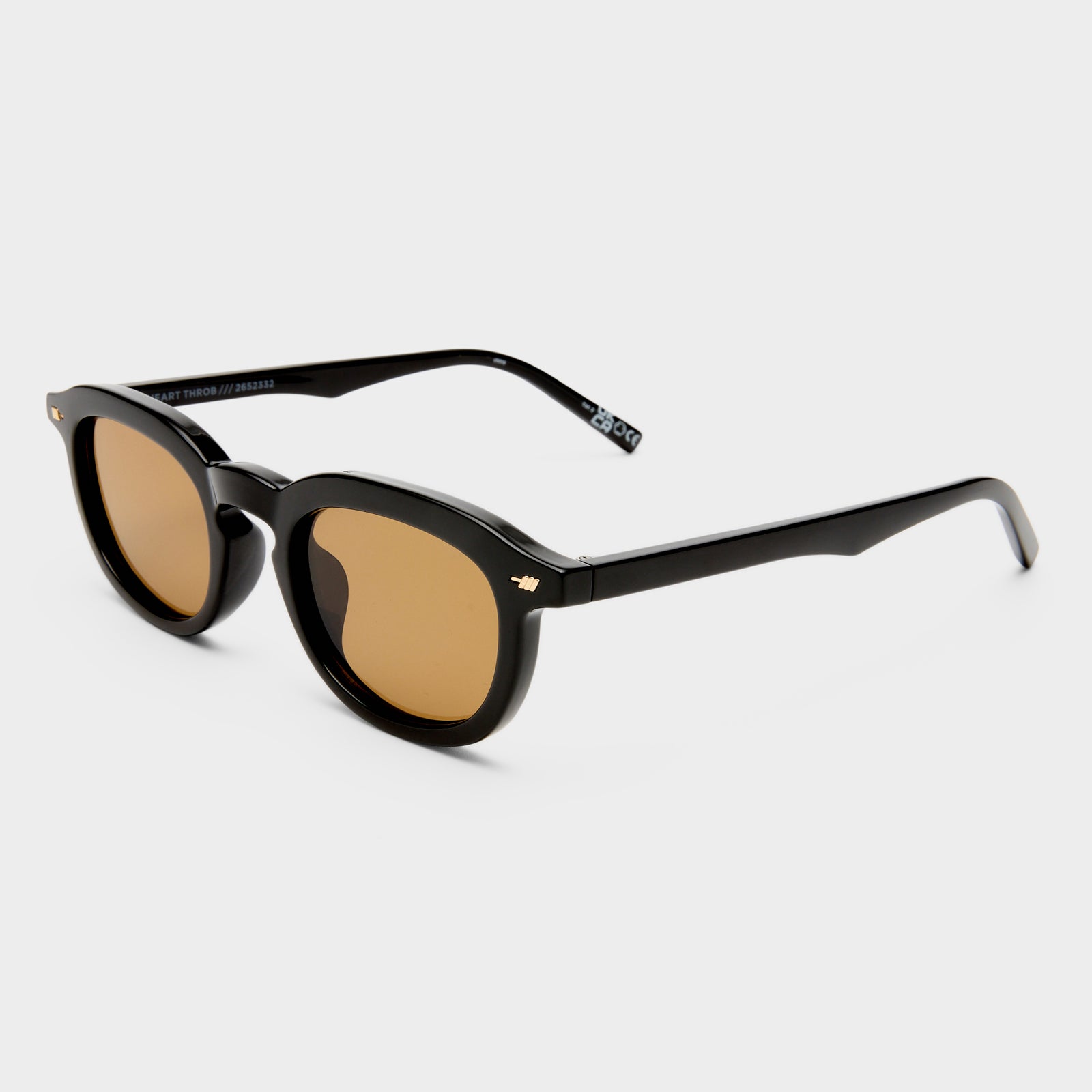 Heart Throb Black Uni-Sex Round Sunglasses | Le Specs