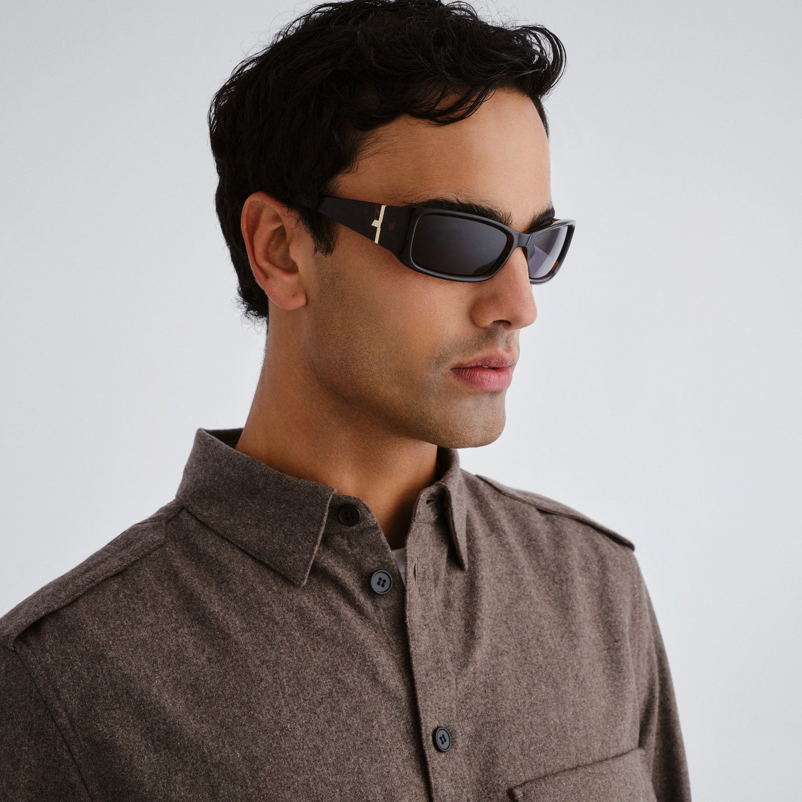 Du Jour Tortoiseshell Uni-Sex Wrap Sunglasses | Le Specs