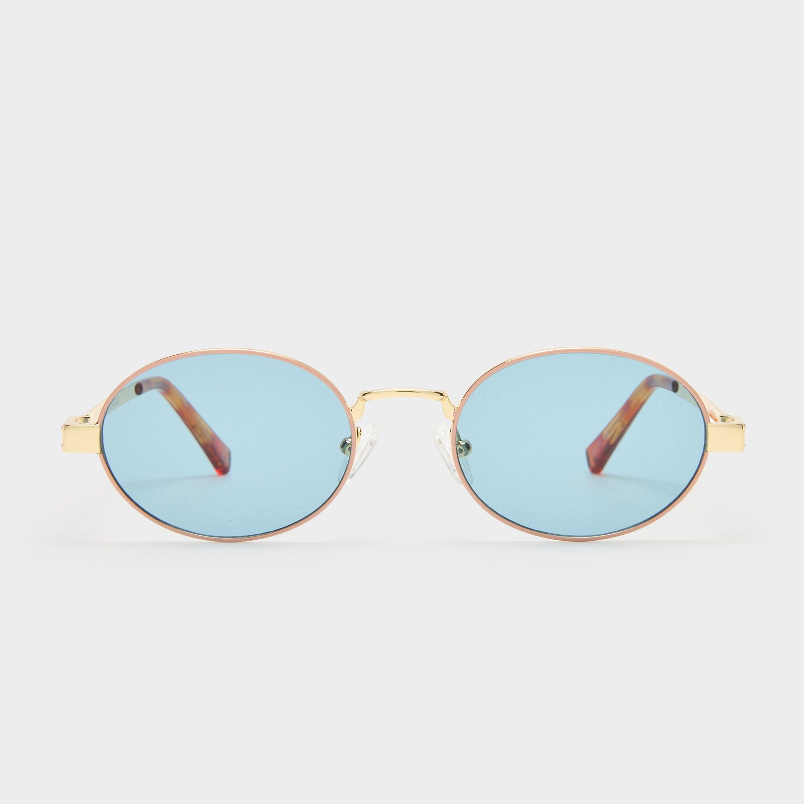 Poseidon Deux Gold Female Oval Sunglasses | Le Specs